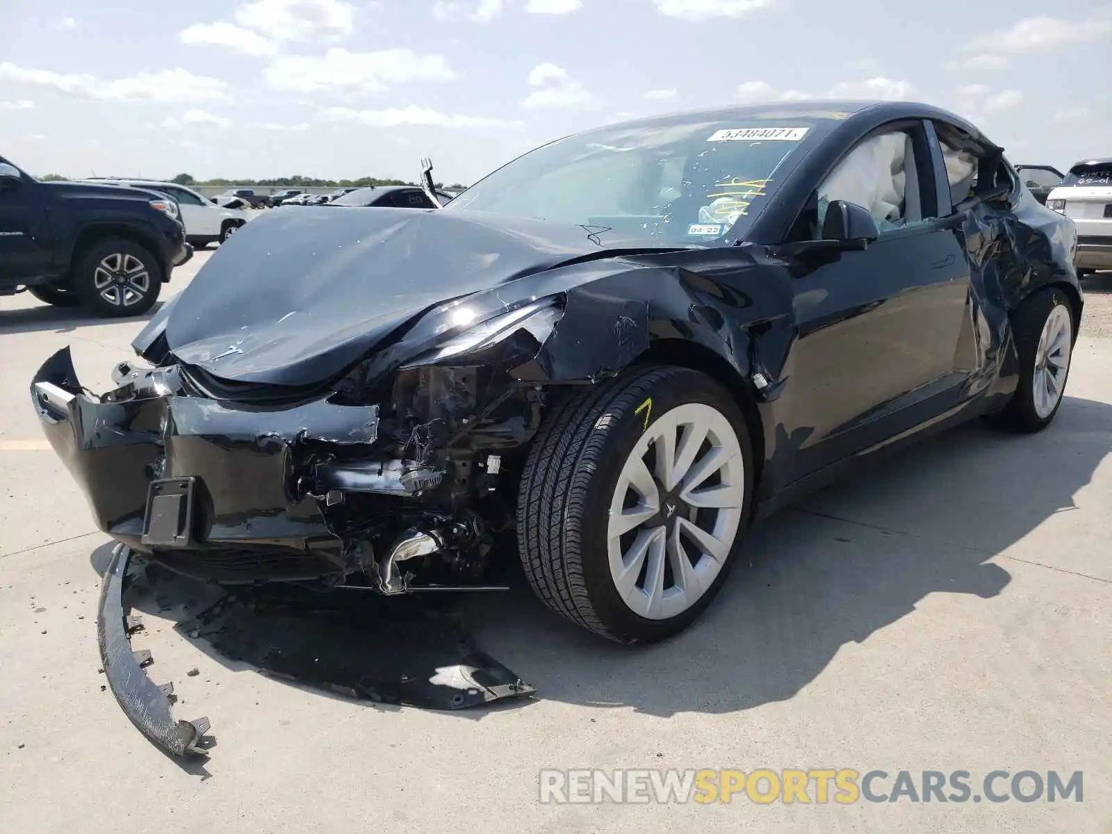 2 Photograph of a damaged car 5YJ3E1EA5MF925841 TESLA MODEL 3 2021