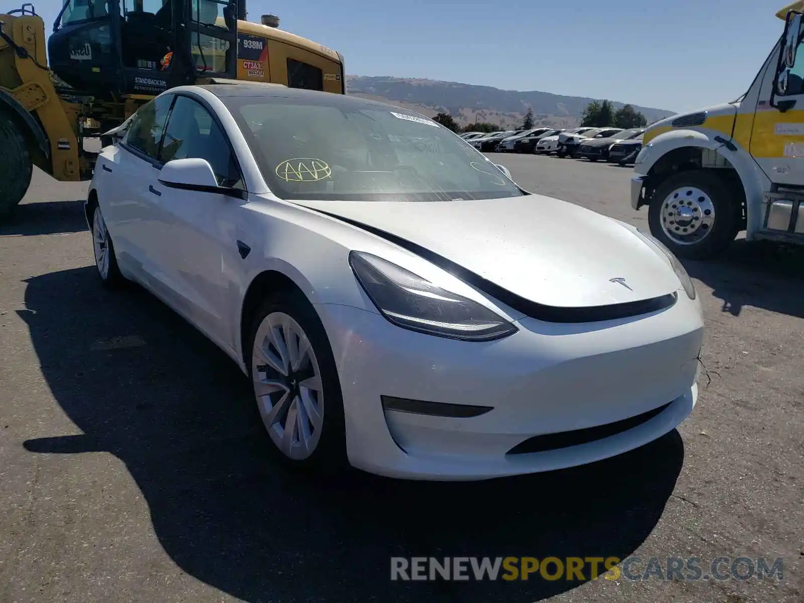 1 Photograph of a damaged car 5YJ3E1EA5MF937245 TESLA MODEL 3 2021