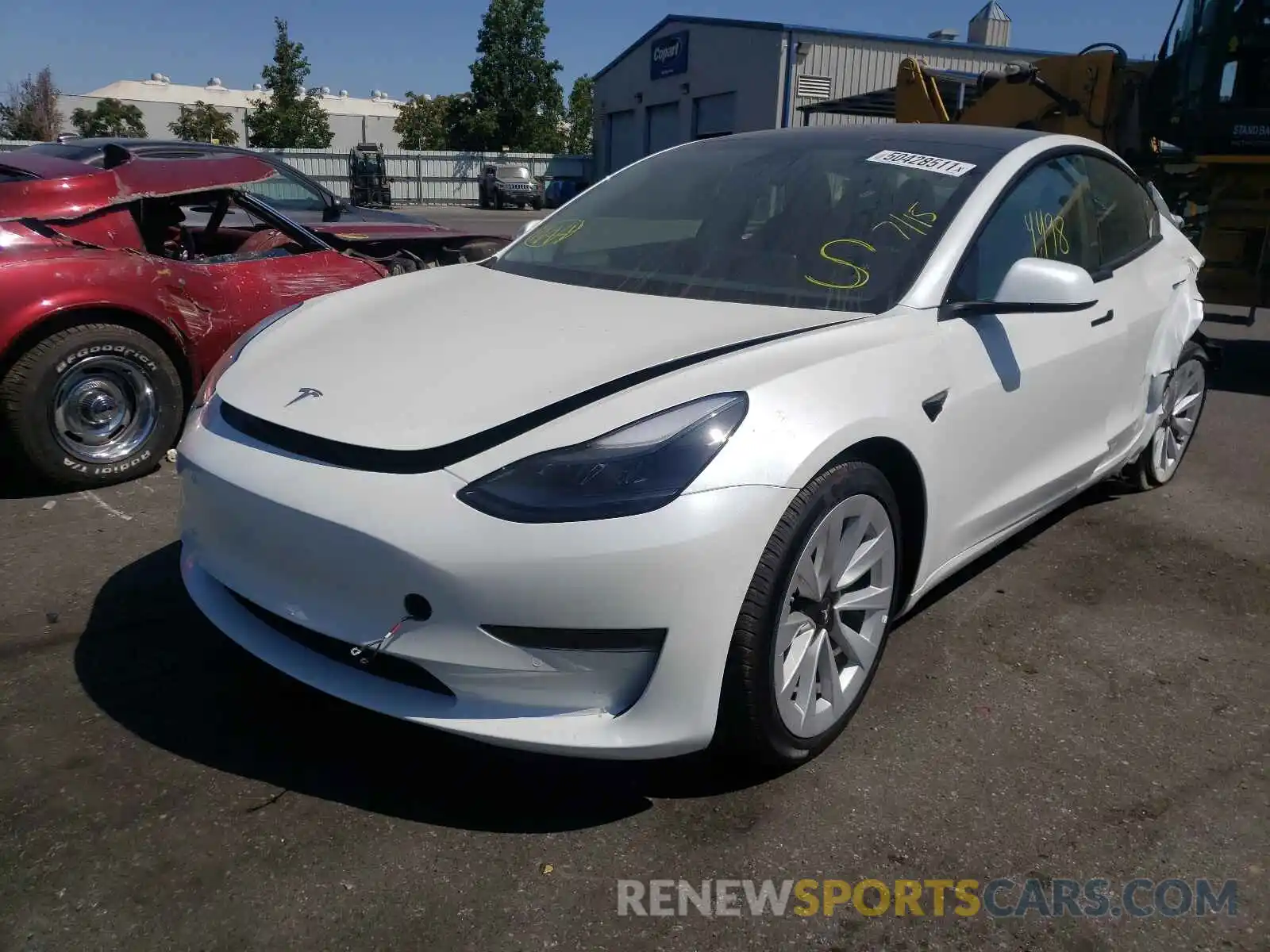 2 Photograph of a damaged car 5YJ3E1EA5MF937245 TESLA MODEL 3 2021