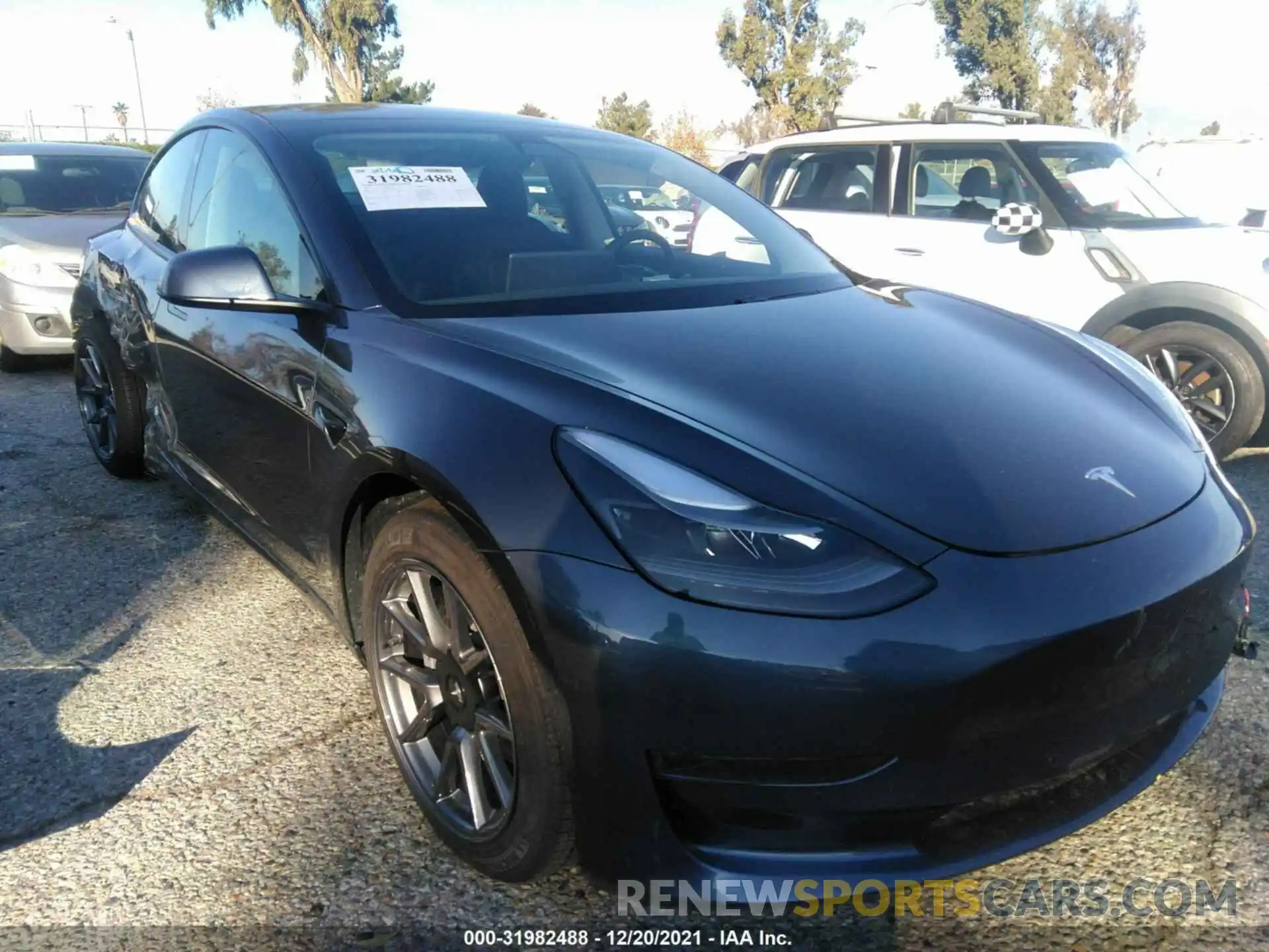 1 Photograph of a damaged car 5YJ3E1EA5MF940128 TESLA MODEL 3 2021