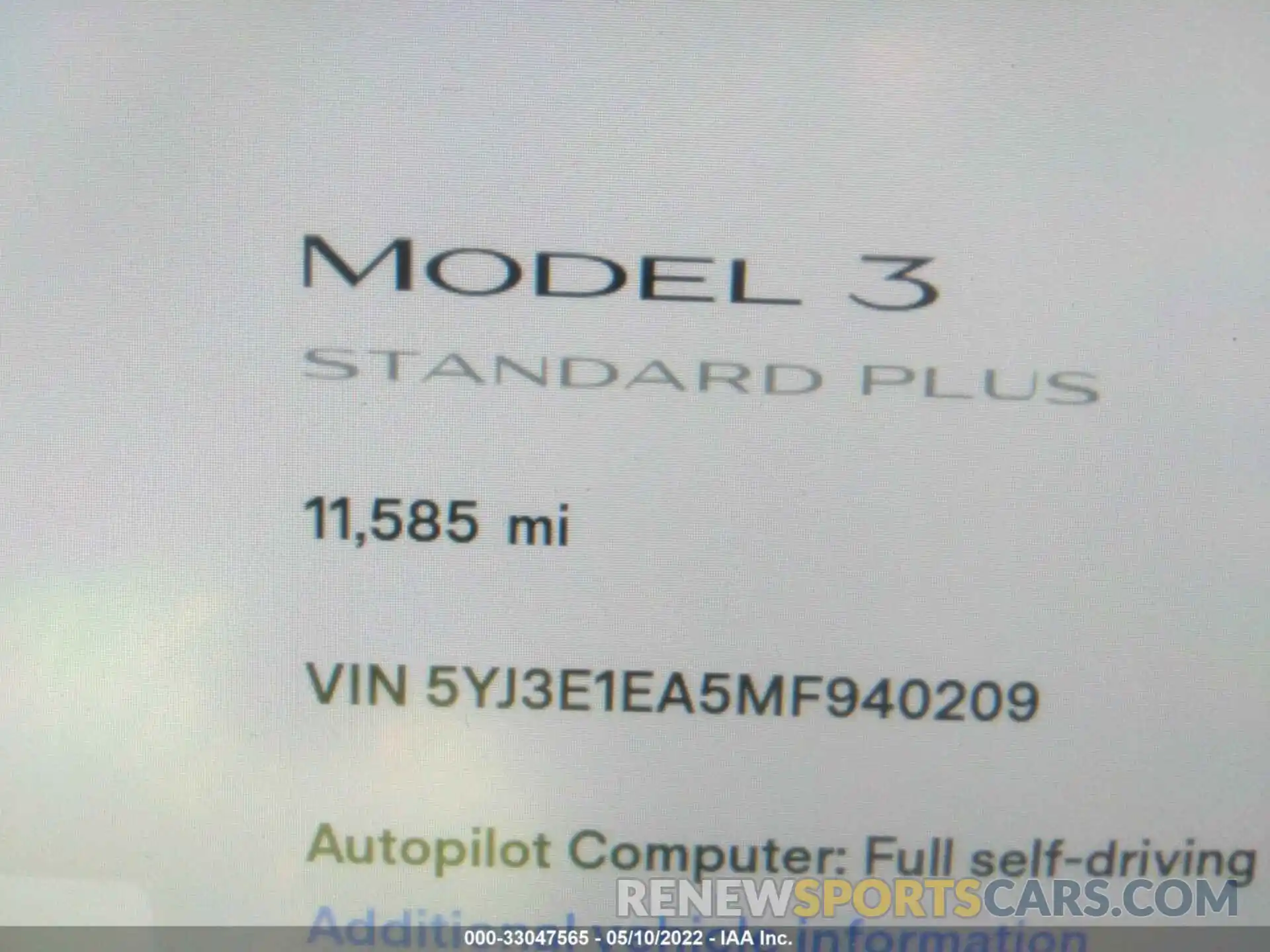 7 Фотография поврежденного автомобиля 5YJ3E1EA5MF940209 TESLA MODEL 3 2021