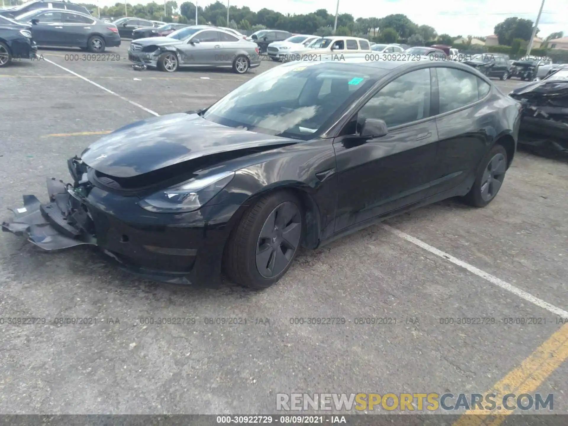 2 Photograph of a damaged car 5YJ3E1EA5MF955681 TESLA MODEL 3 2021