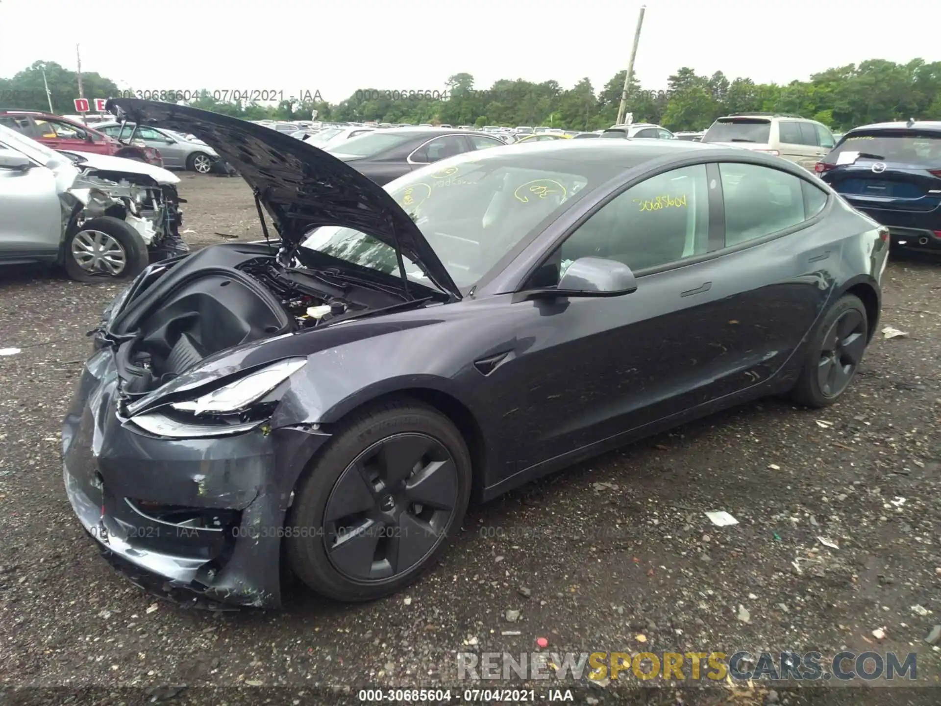 2 Фотография поврежденного автомобиля 5YJ3E1EA5MF976708 TESLA MODEL 3 2021