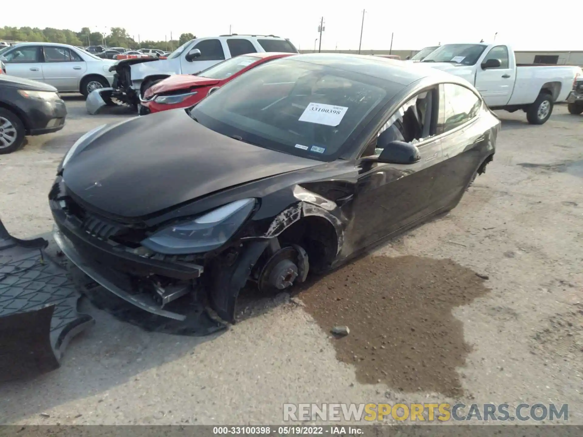 2 Photograph of a damaged car 5YJ3E1EA5MF985330 TESLA MODEL 3 2021