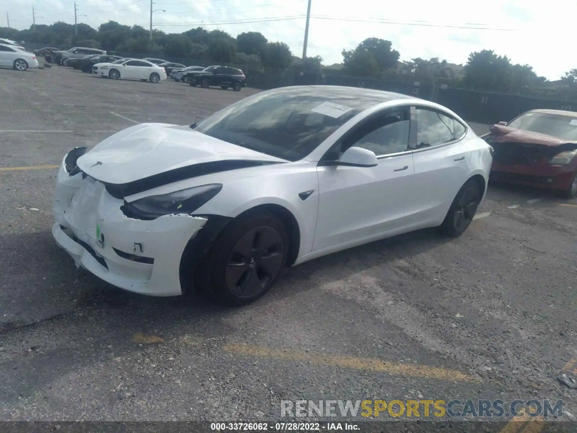 2 Photograph of a damaged car 5YJ3E1EA5MF987028 TESLA MODEL 3 2021