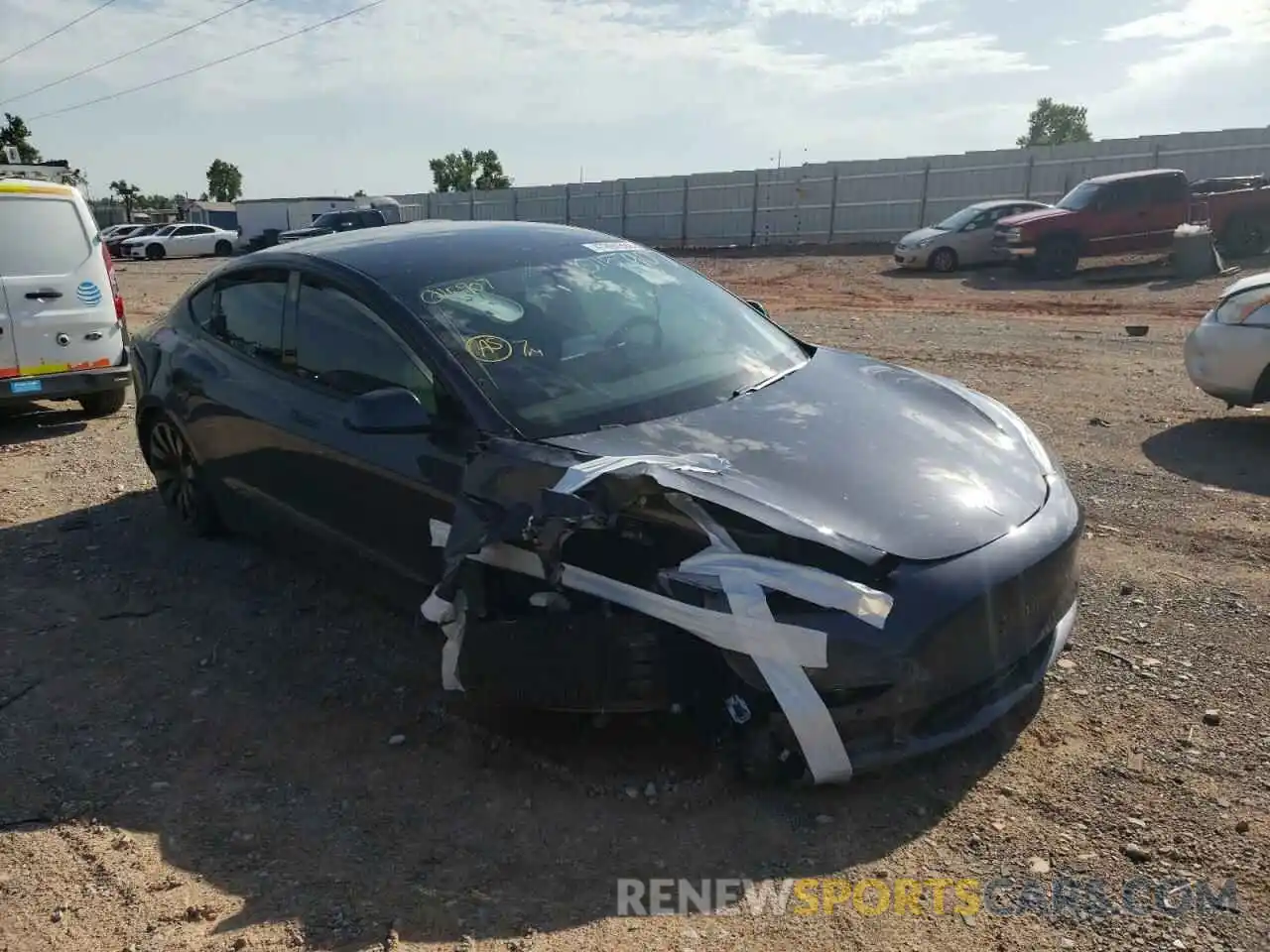 1 Photograph of a damaged car 5YJ3E1EA6MF015907 TESLA MODEL 3 2021