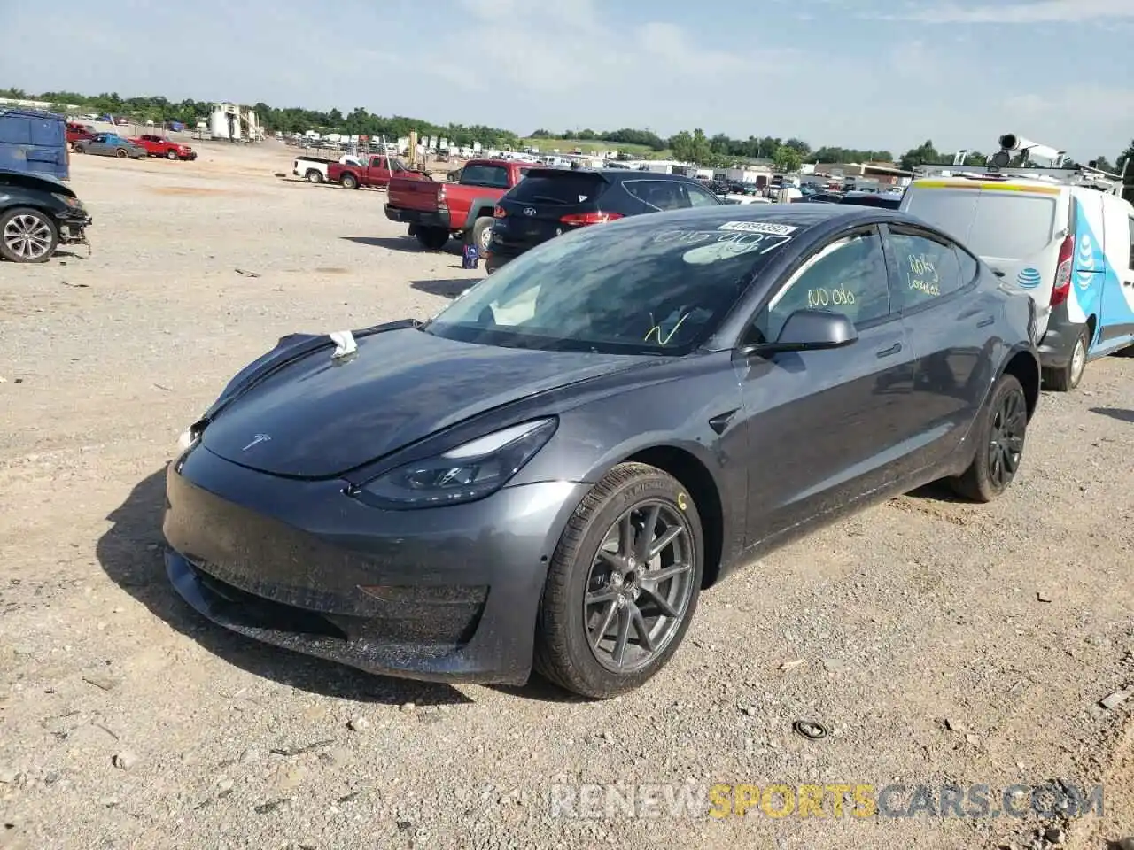 2 Photograph of a damaged car 5YJ3E1EA6MF015907 TESLA MODEL 3 2021