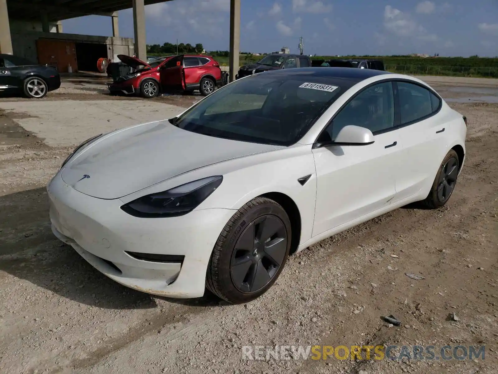 2 Photograph of a damaged car 5YJ3E1EA6MF027541 TESLA MODEL 3 2021