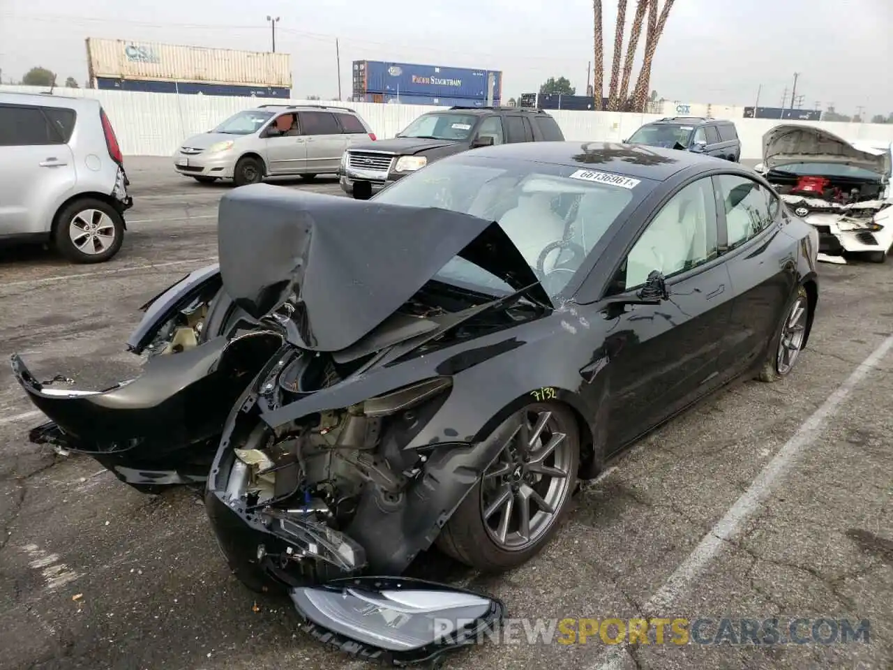 2 Photograph of a damaged car 5YJ3E1EA6MF052410 TESLA MODEL 3 2021