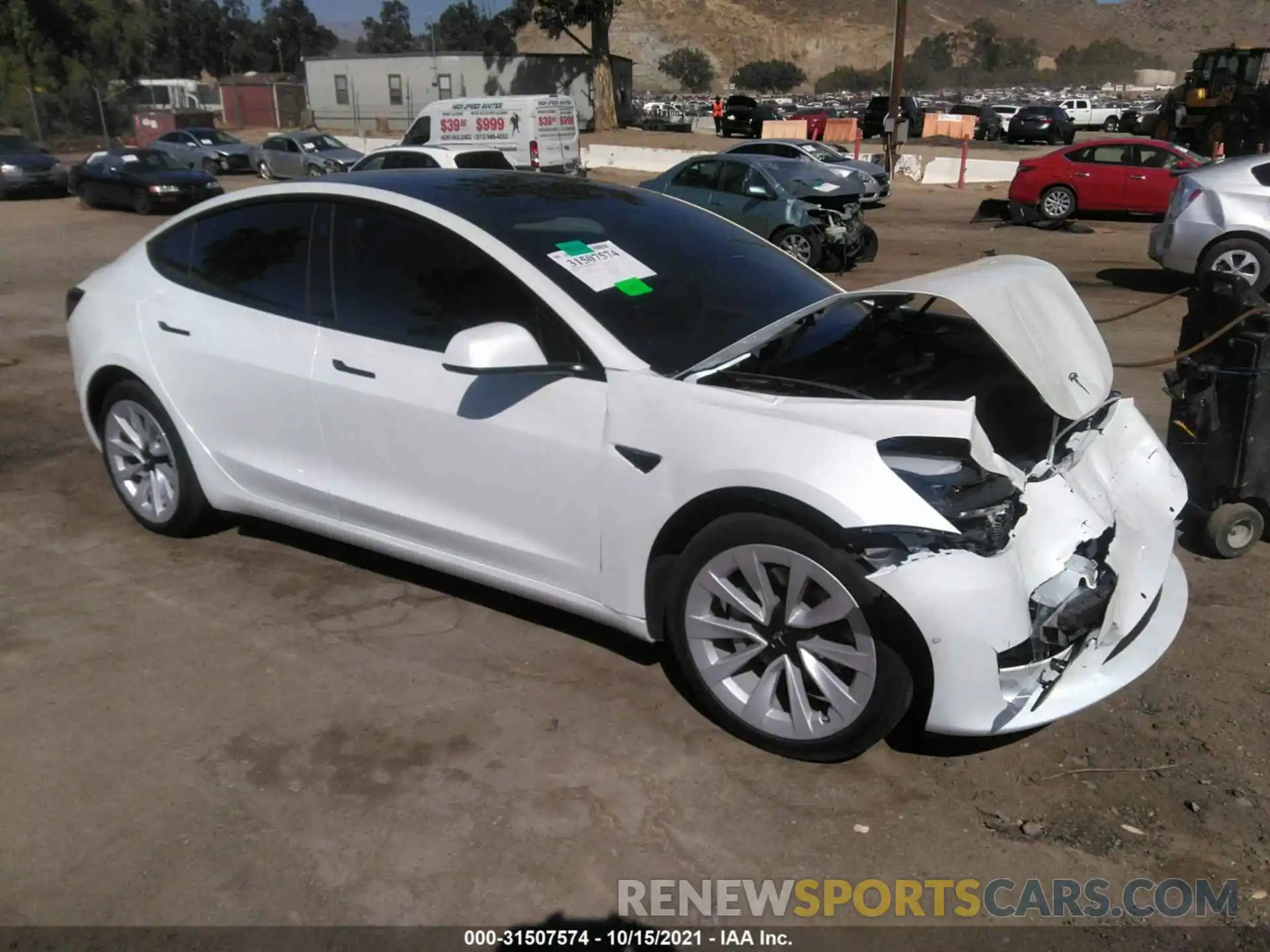 1 Photograph of a damaged car 5YJ3E1EA6MF059938 TESLA MODEL 3 2021