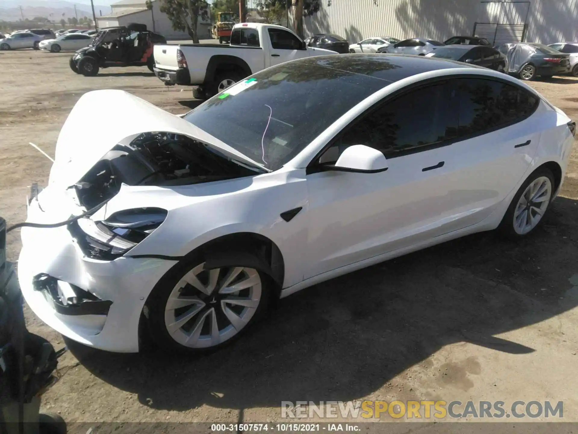 2 Photograph of a damaged car 5YJ3E1EA6MF059938 TESLA MODEL 3 2021