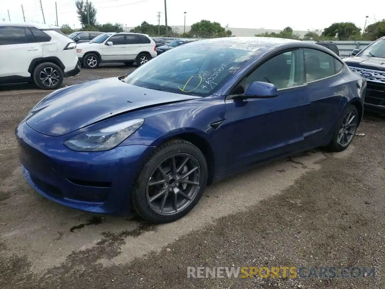 2 Photograph of a damaged car 5YJ3E1EA6MF090011 TESLA MODEL 3 2021