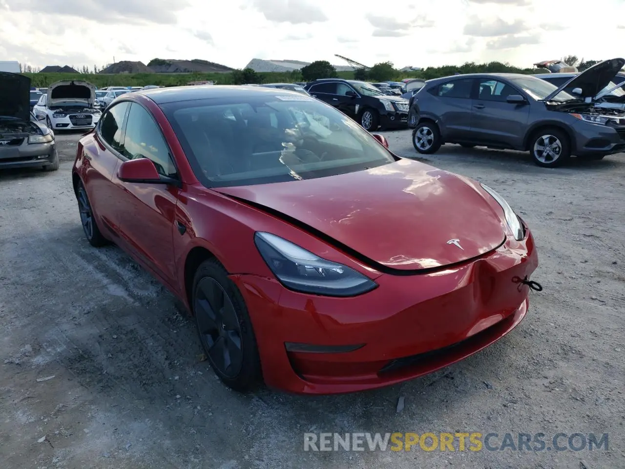 1 Photograph of a damaged car 5YJ3E1EA6MF100536 TESLA MODEL 3 2021