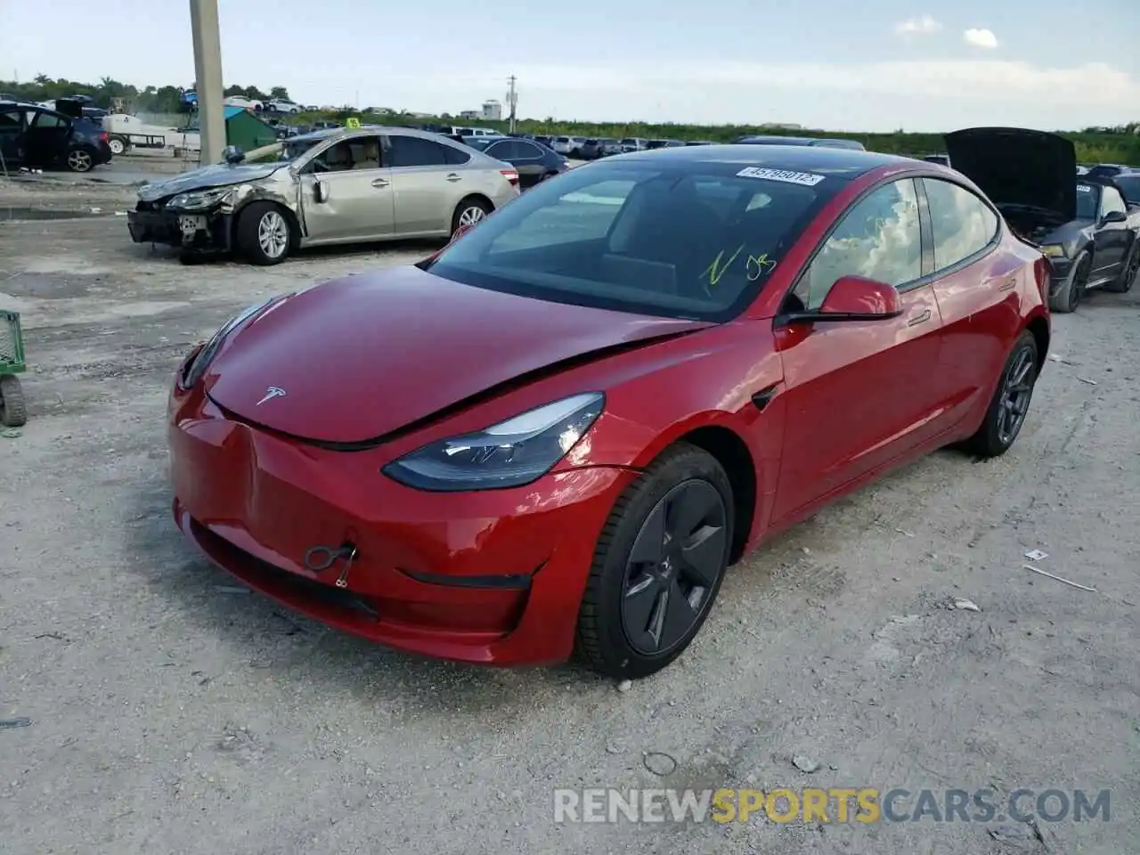 2 Photograph of a damaged car 5YJ3E1EA6MF100536 TESLA MODEL 3 2021