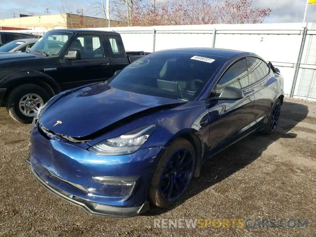 2 Фотография поврежденного автомобиля 5YJ3E1EA6MF852186 TESLA MODEL 3 2021