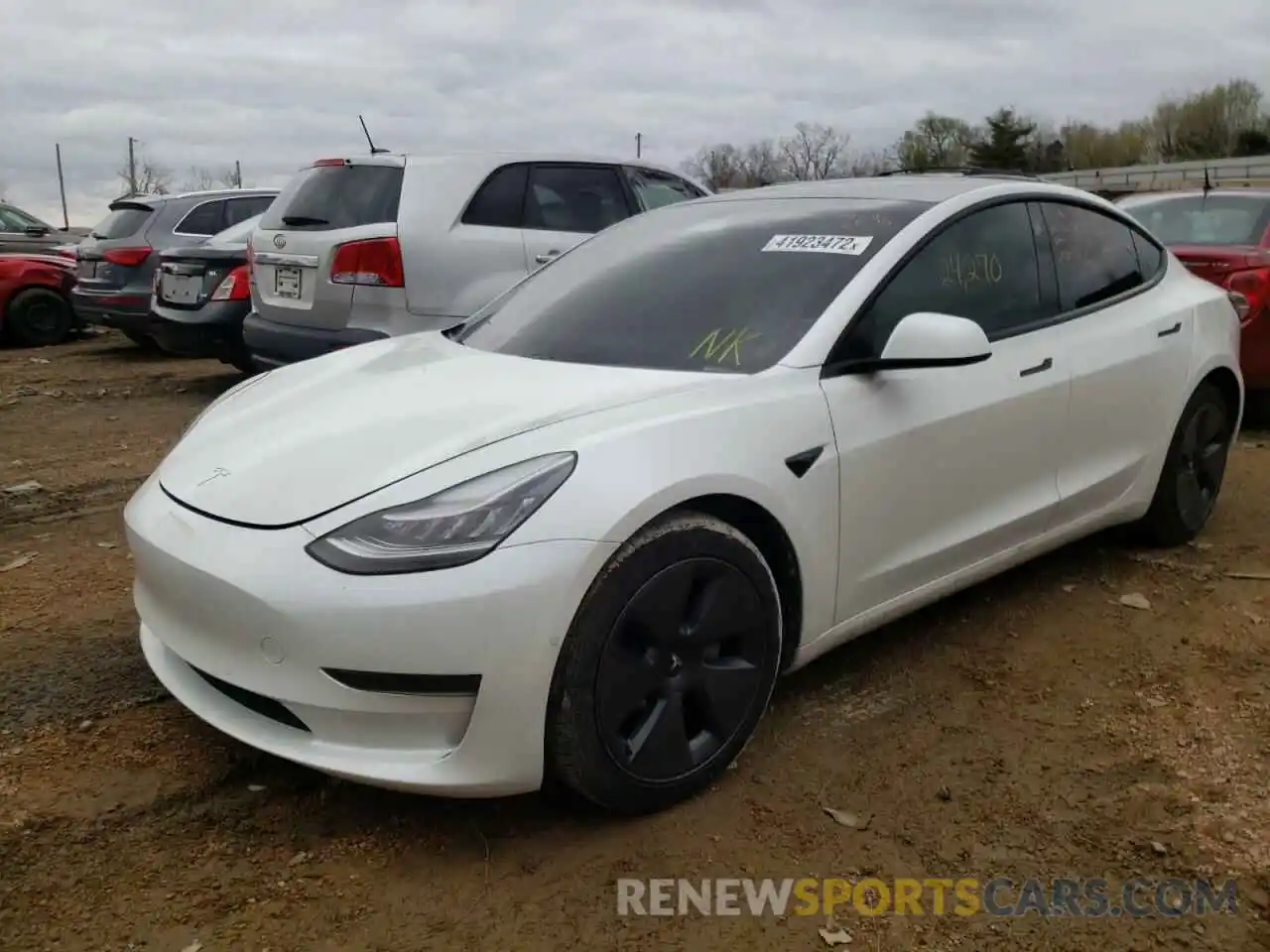 2 Photograph of a damaged car 5YJ3E1EA6MF858828 TESLA MODEL 3 2021