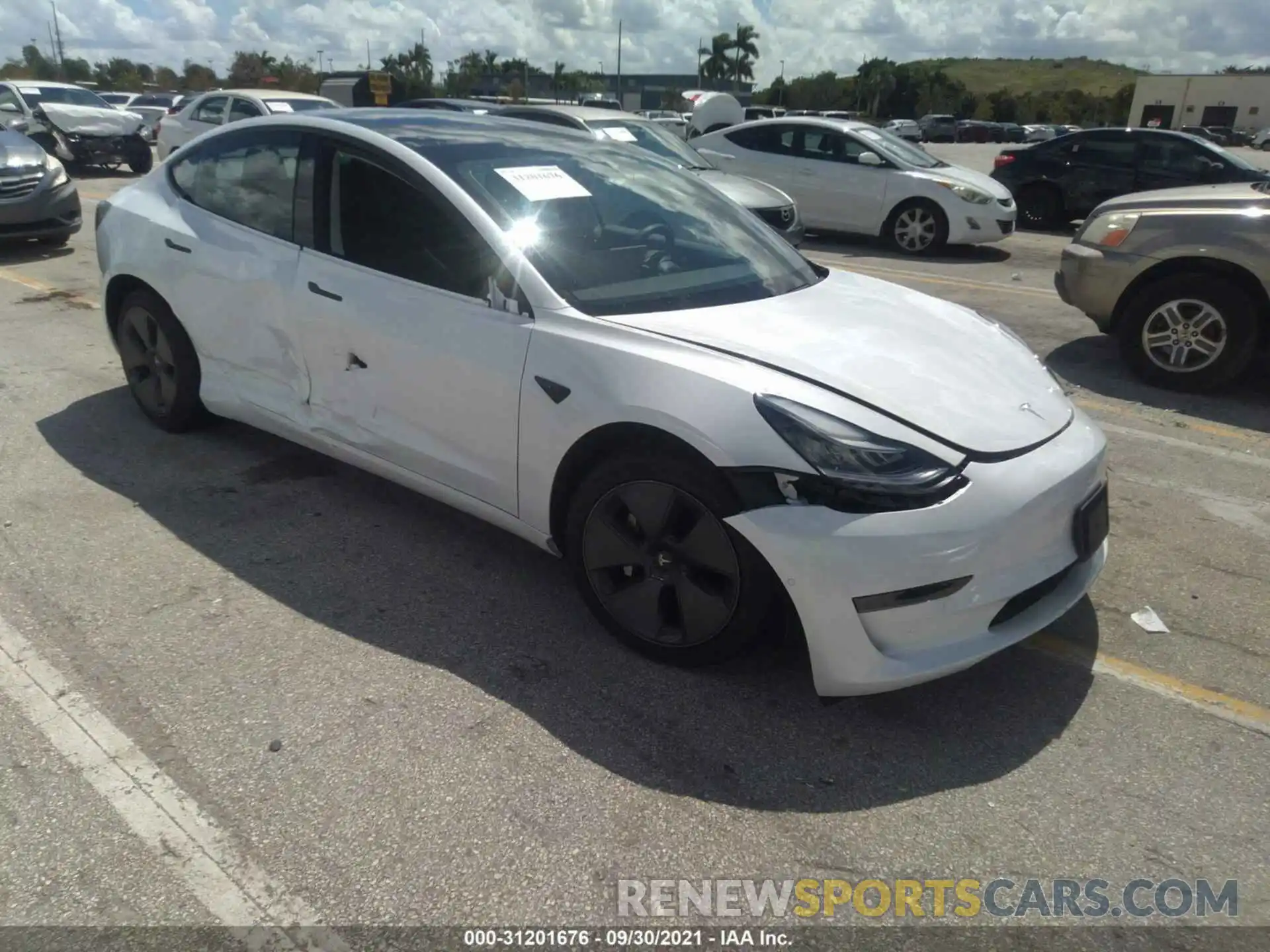 1 Photograph of a damaged car 5YJ3E1EA6MF861275 TESLA MODEL 3 2021