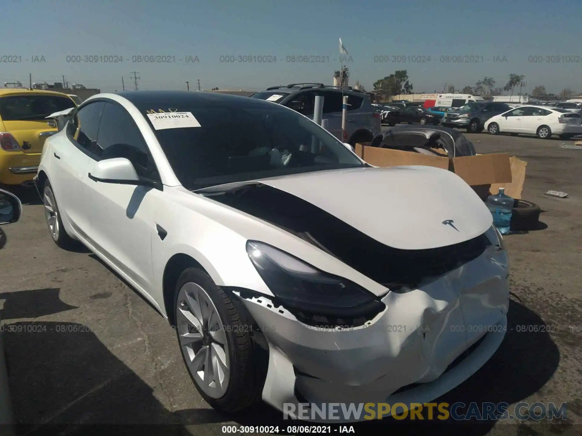 1 Photograph of a damaged car 5YJ3E1EA6MF872129 TESLA MODEL 3 2021