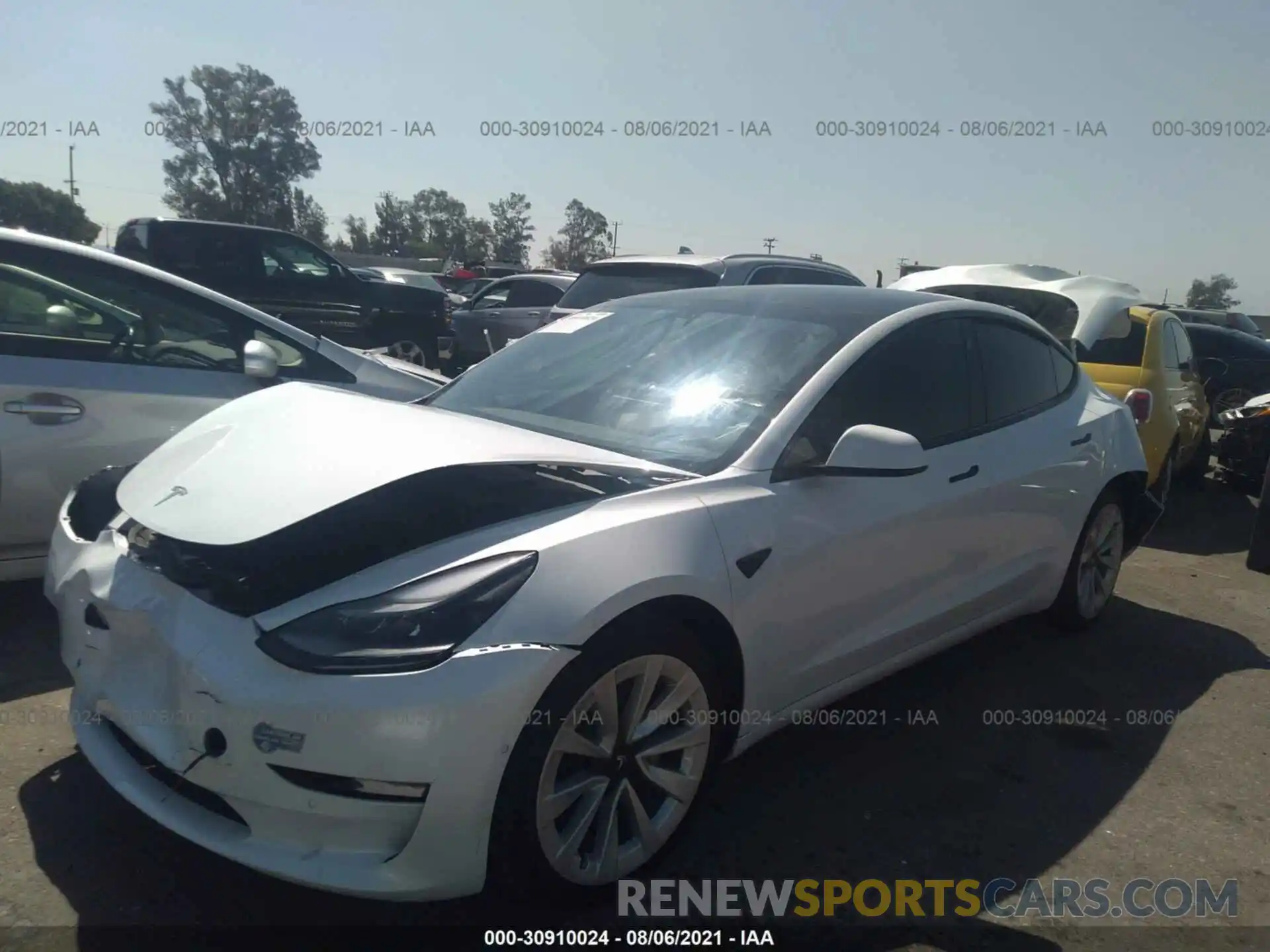 2 Photograph of a damaged car 5YJ3E1EA6MF872129 TESLA MODEL 3 2021