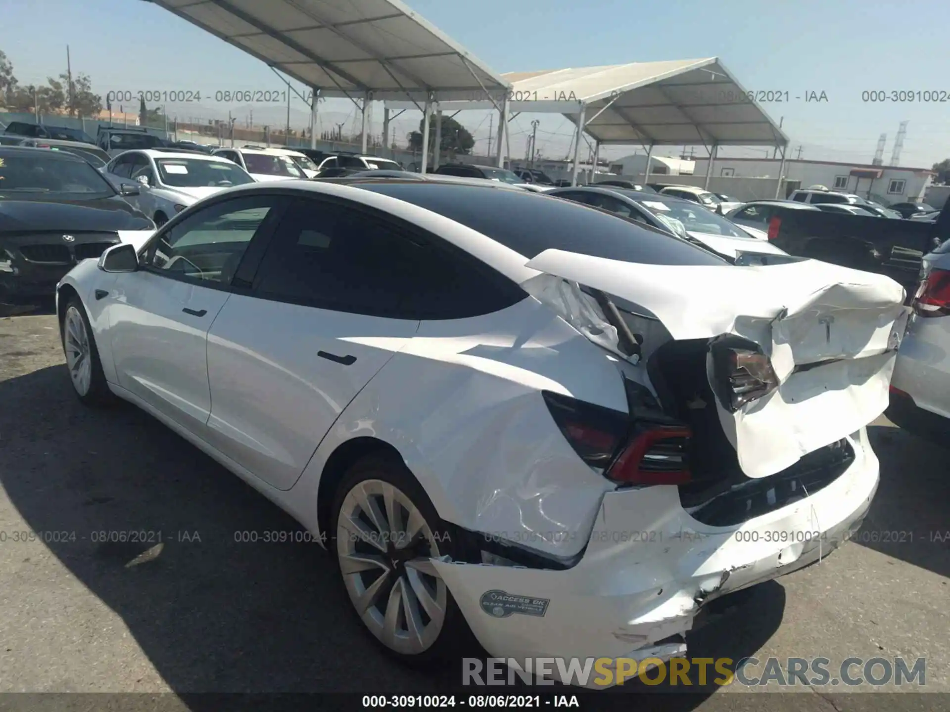 3 Photograph of a damaged car 5YJ3E1EA6MF872129 TESLA MODEL 3 2021