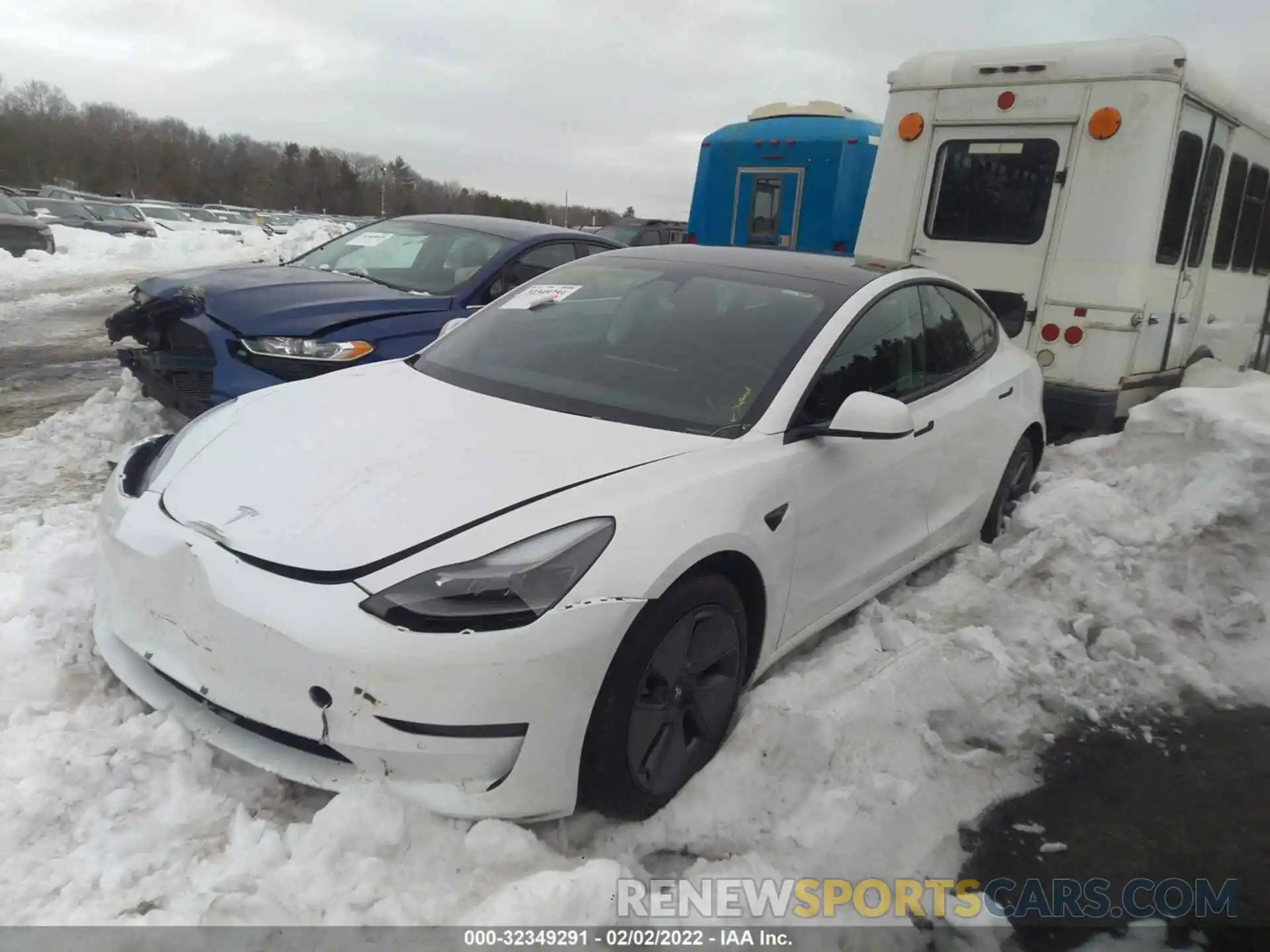 2 Photograph of a damaged car 5YJ3E1EA6MF923127 TESLA MODEL 3 2021