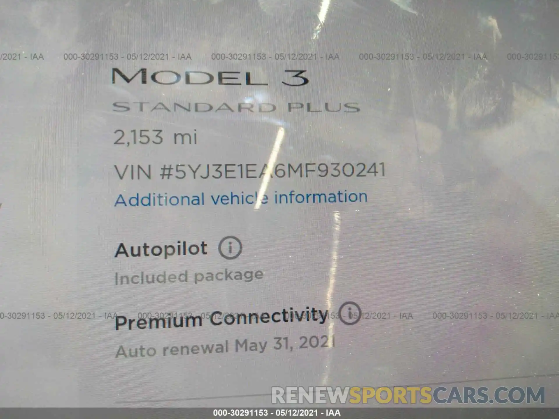 7 Photograph of a damaged car 5YJ3E1EA6MF930241 TESLA MODEL 3 2021