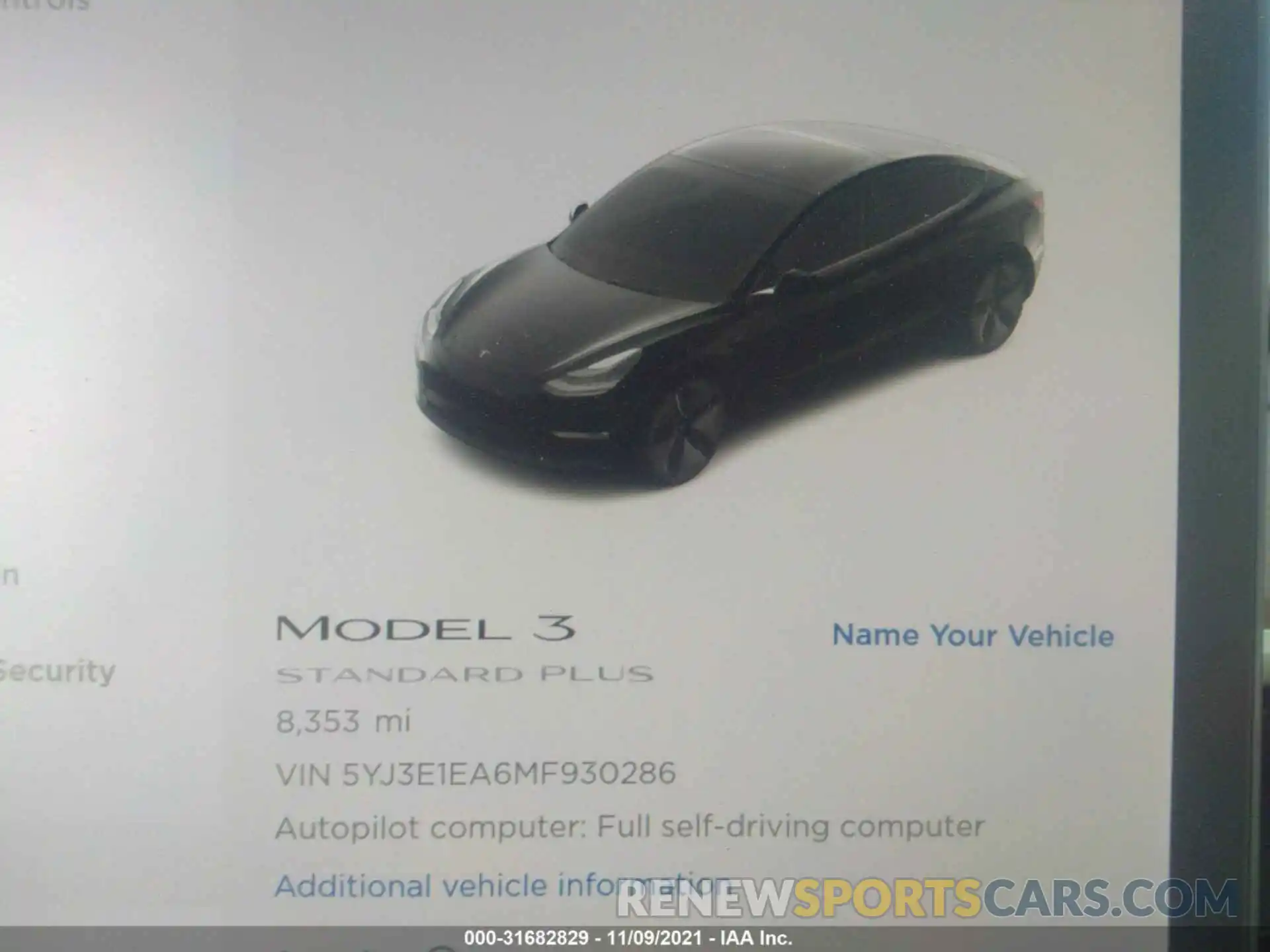 7 Photograph of a damaged car 5YJ3E1EA6MF930286 TESLA MODEL 3 2021