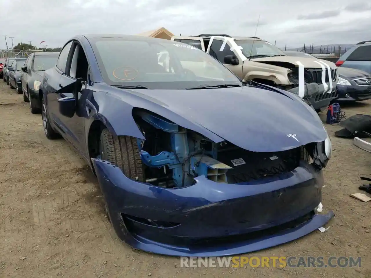 1 Photograph of a damaged car 5YJ3E1EA6MF942776 TESLA MODEL 3 2021