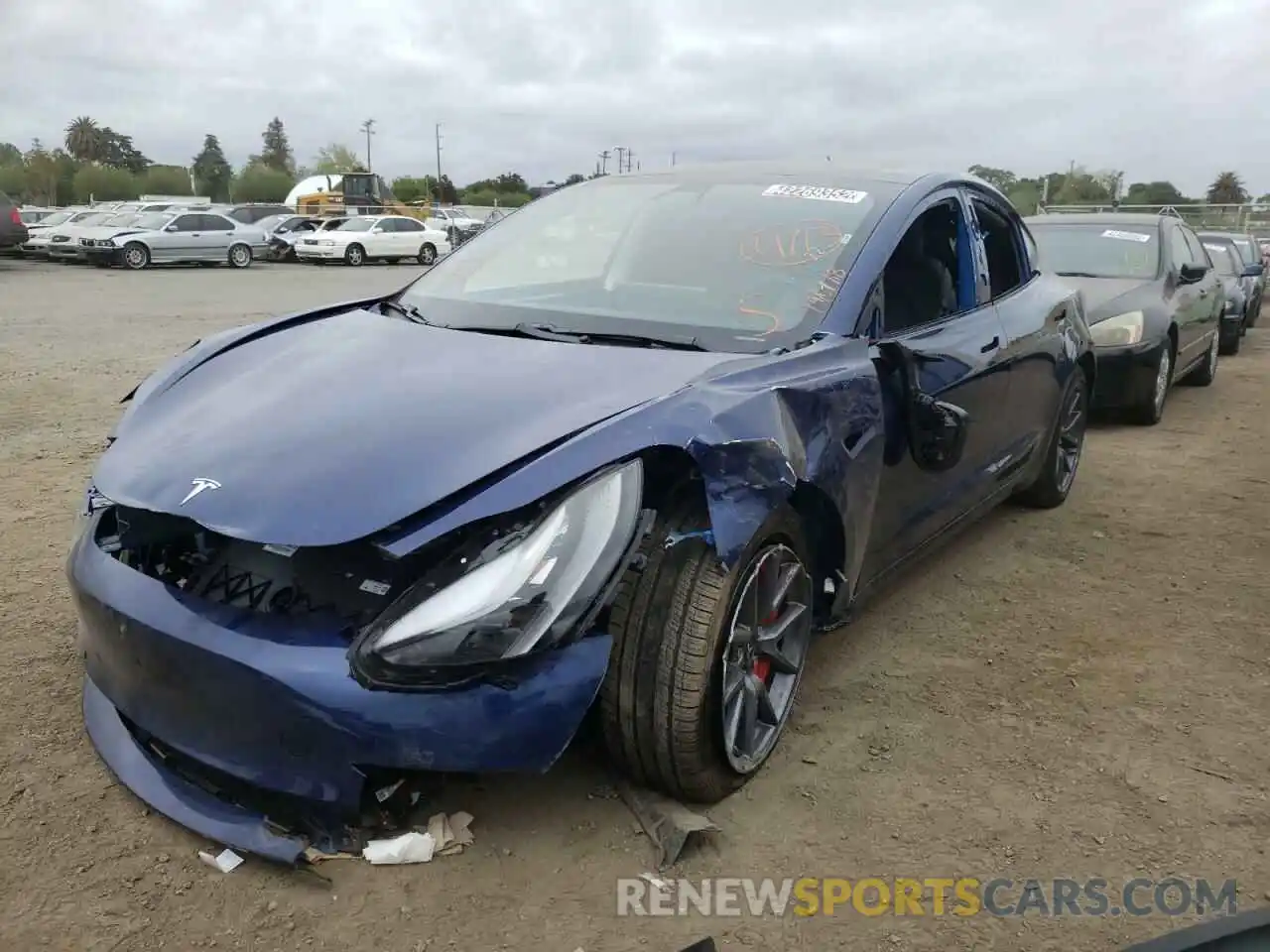 2 Photograph of a damaged car 5YJ3E1EA6MF942776 TESLA MODEL 3 2021