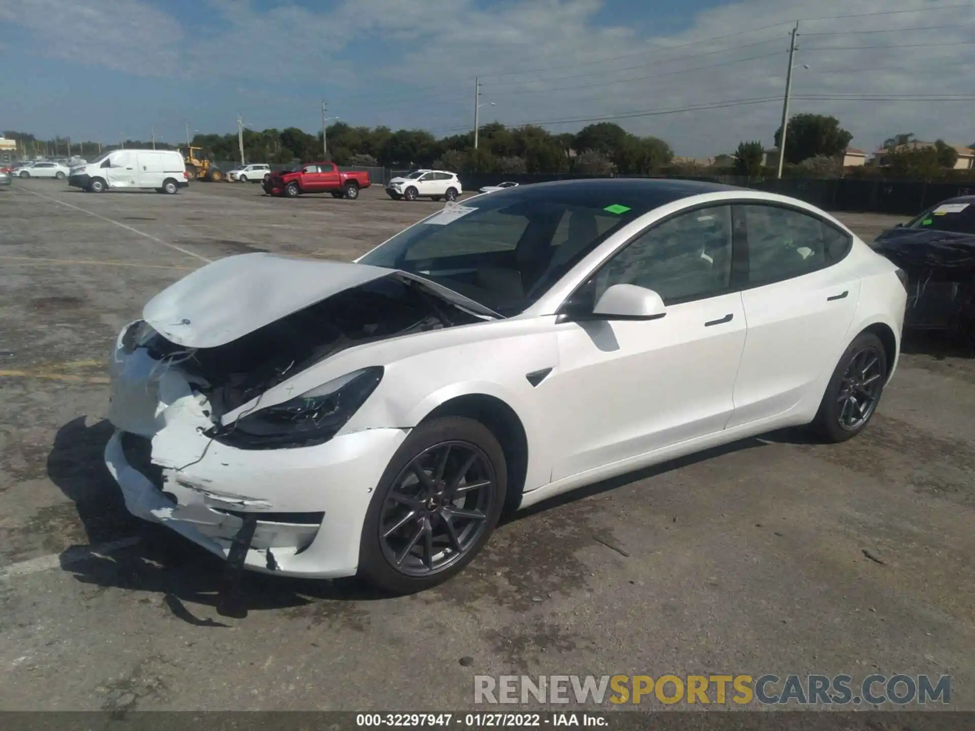 2 Photograph of a damaged car 5YJ3E1EA6MF963644 TESLA MODEL 3 2021