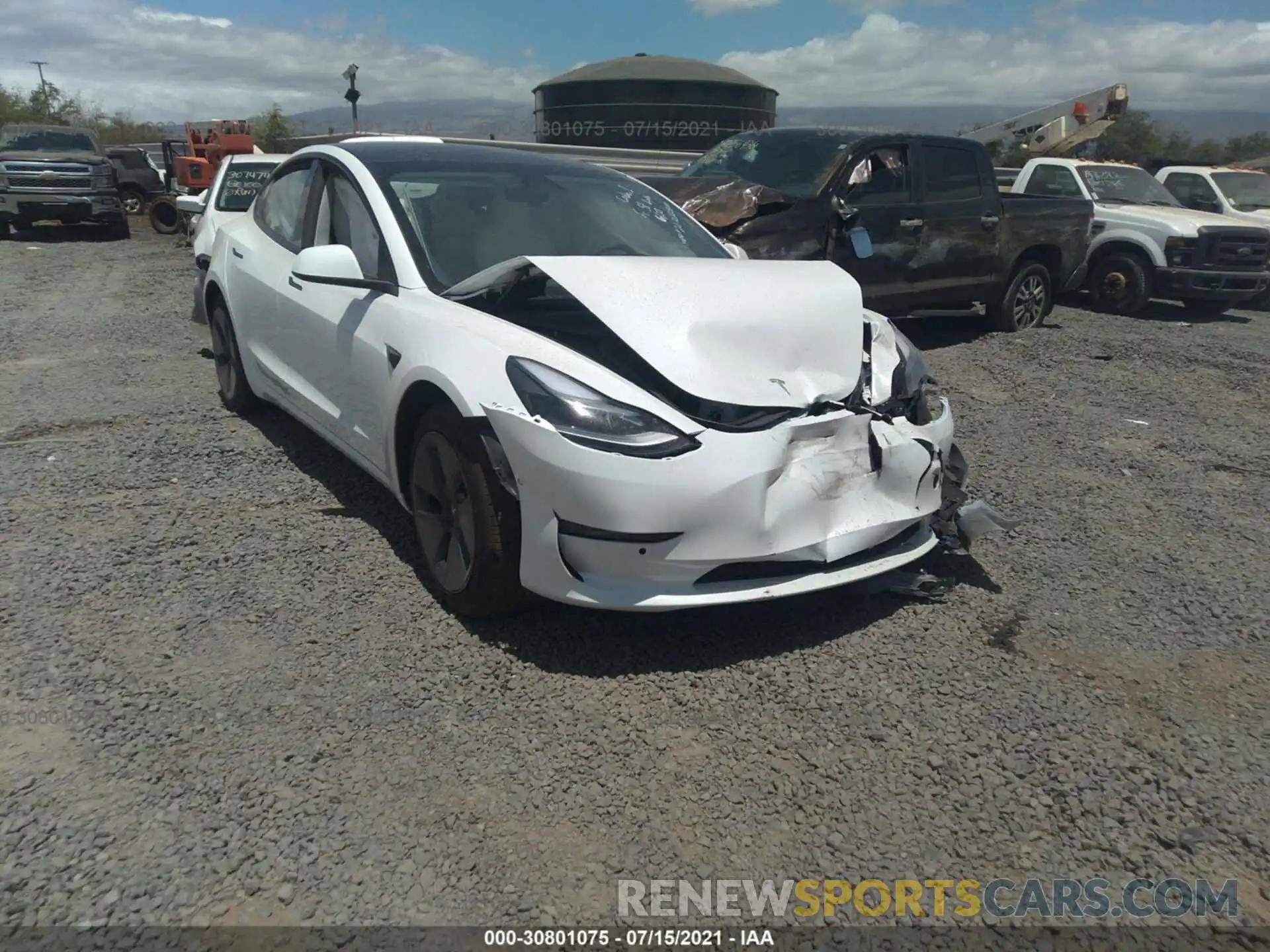 1 Photograph of a damaged car 5YJ3E1EA6MF973204 TESLA MODEL 3 2021