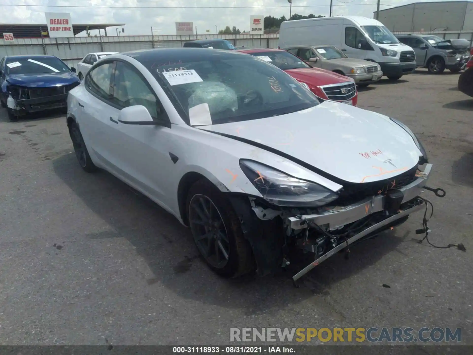 1 Photograph of a damaged car 5YJ3E1EA6MF976250 TESLA MODEL 3 2021