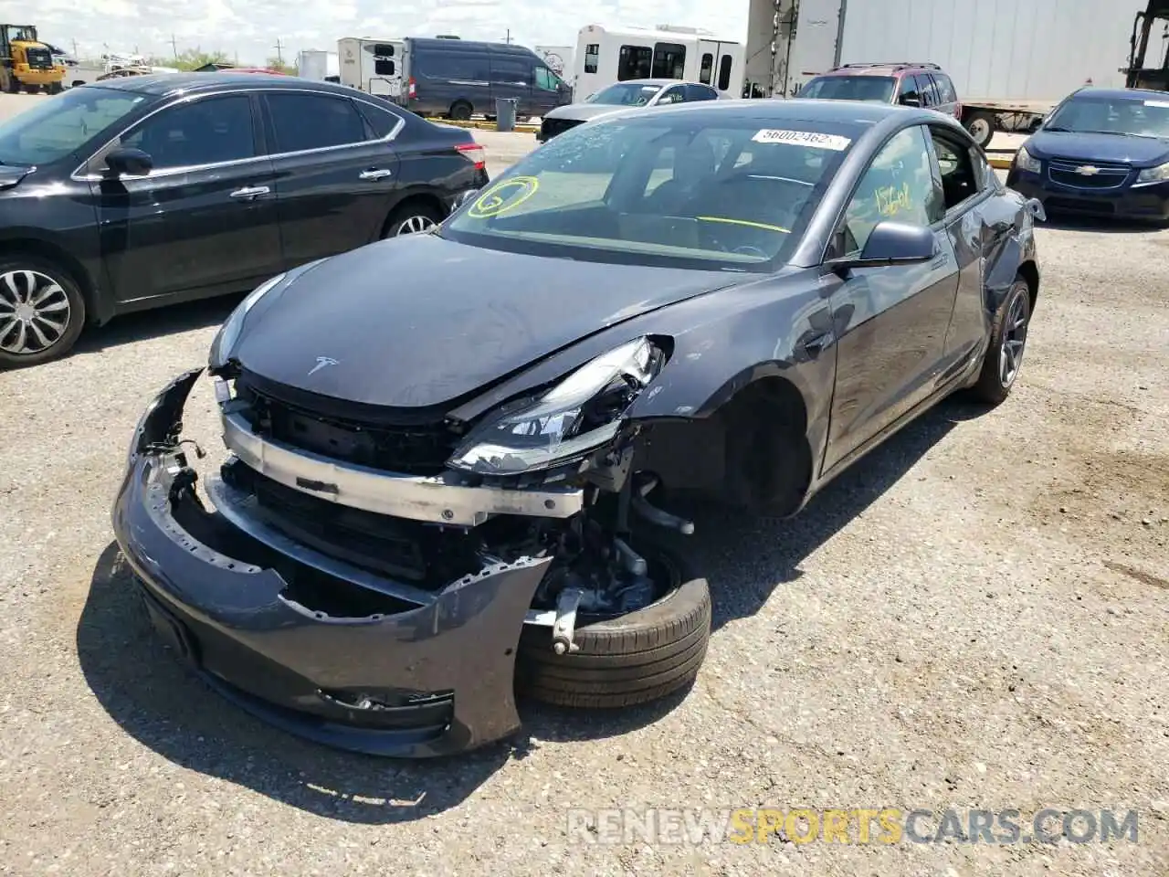 2 Photograph of a damaged car 5YJ3E1EA6MF991458 TESLA MODEL 3 2021