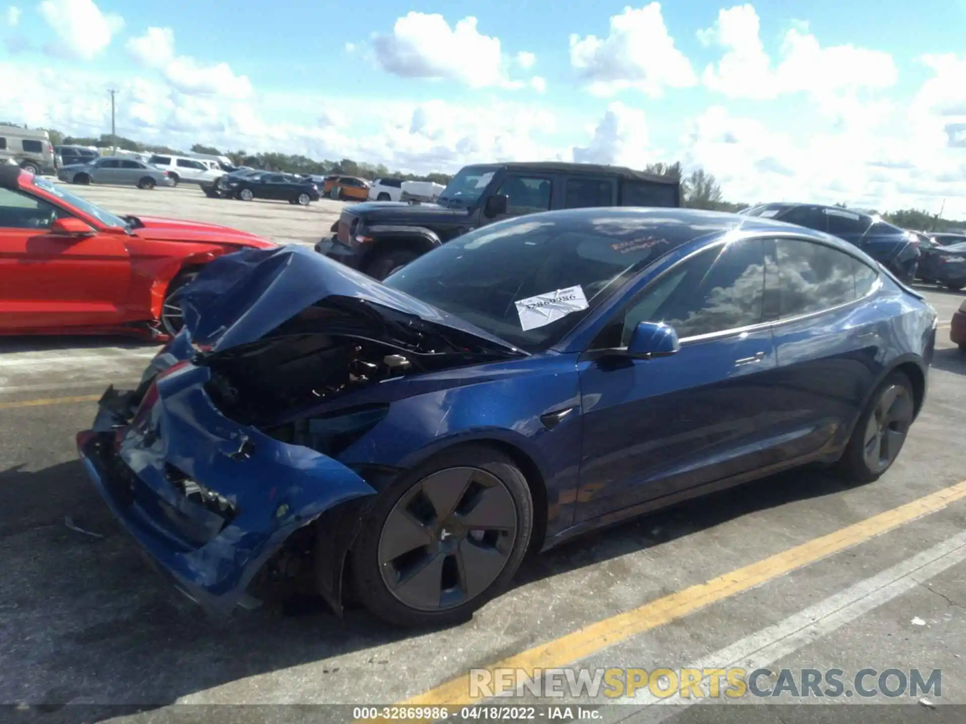 2 Photograph of a damaged car 5YJ3E1EA6MF991525 TESLA MODEL 3 2021