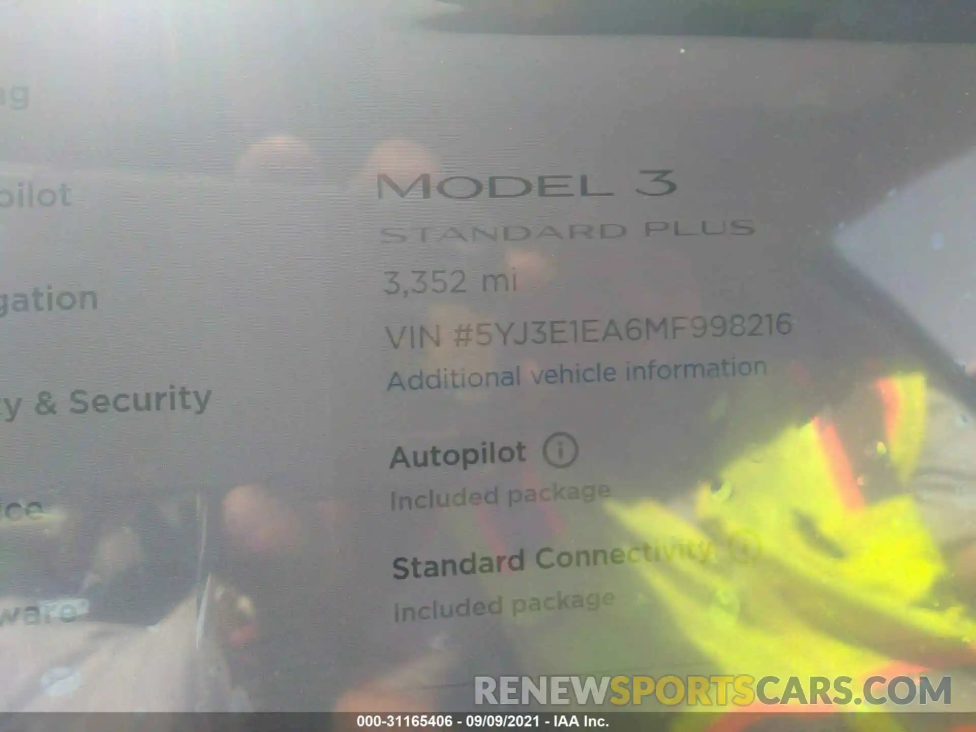 7 Photograph of a damaged car 5YJ3E1EA6MF998216 TESLA MODEL 3 2021