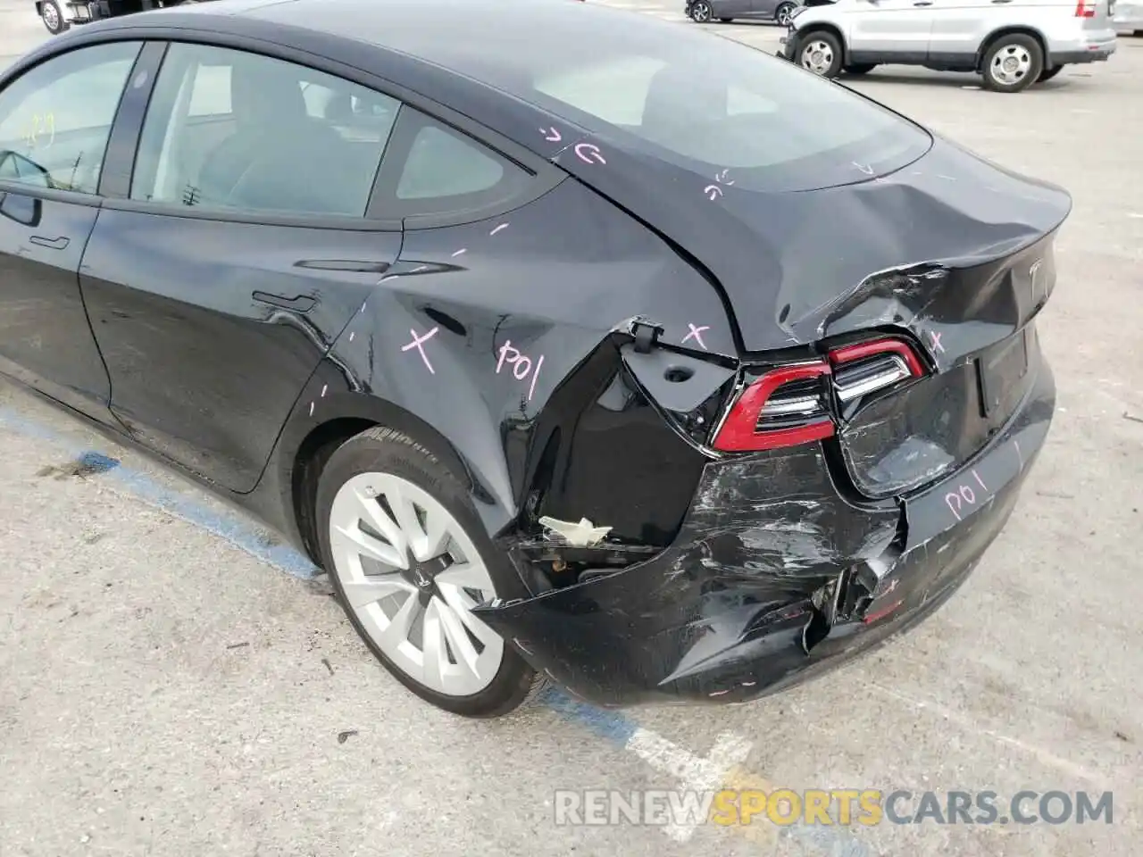 9 Photograph of a damaged car 5YJ3E1EA7MF001448 TESLA MODEL 3 2021