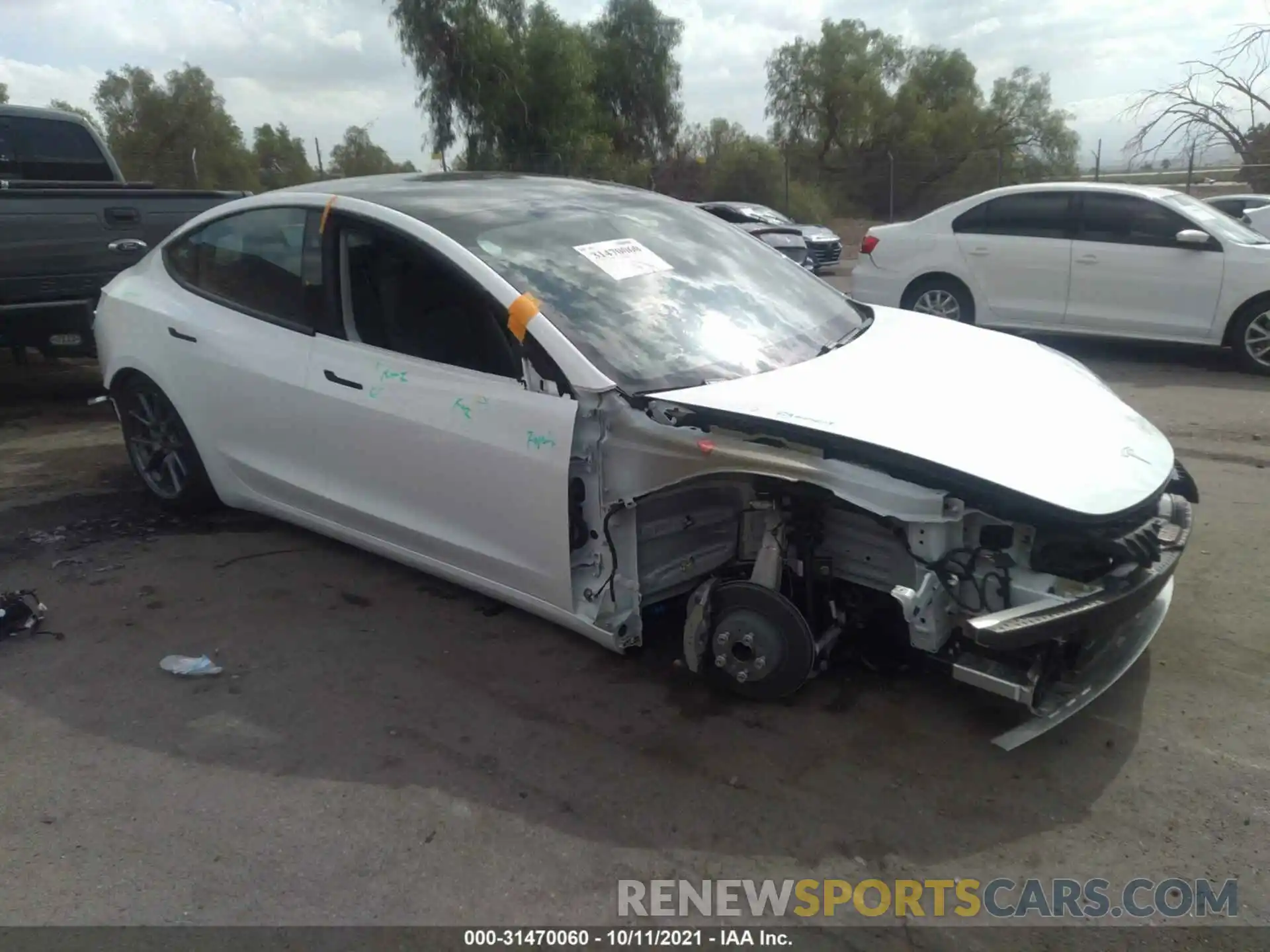 1 Photograph of a damaged car 5YJ3E1EA7MF002759 TESLA MODEL 3 2021