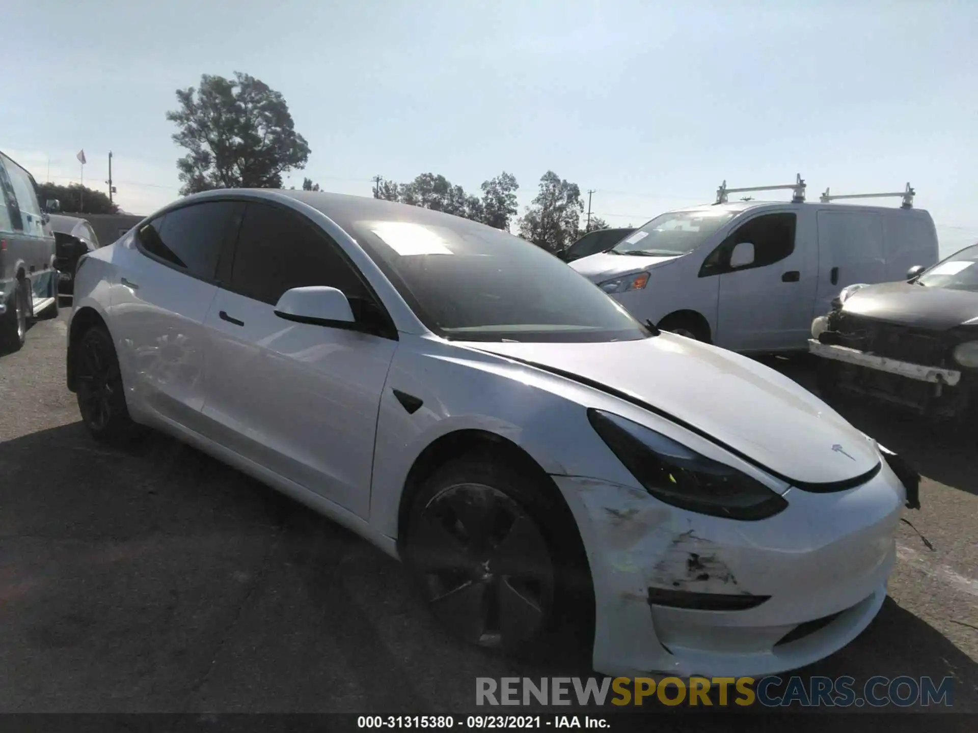 1 Photograph of a damaged car 5YJ3E1EA7MF005497 TESLA MODEL 3 2021