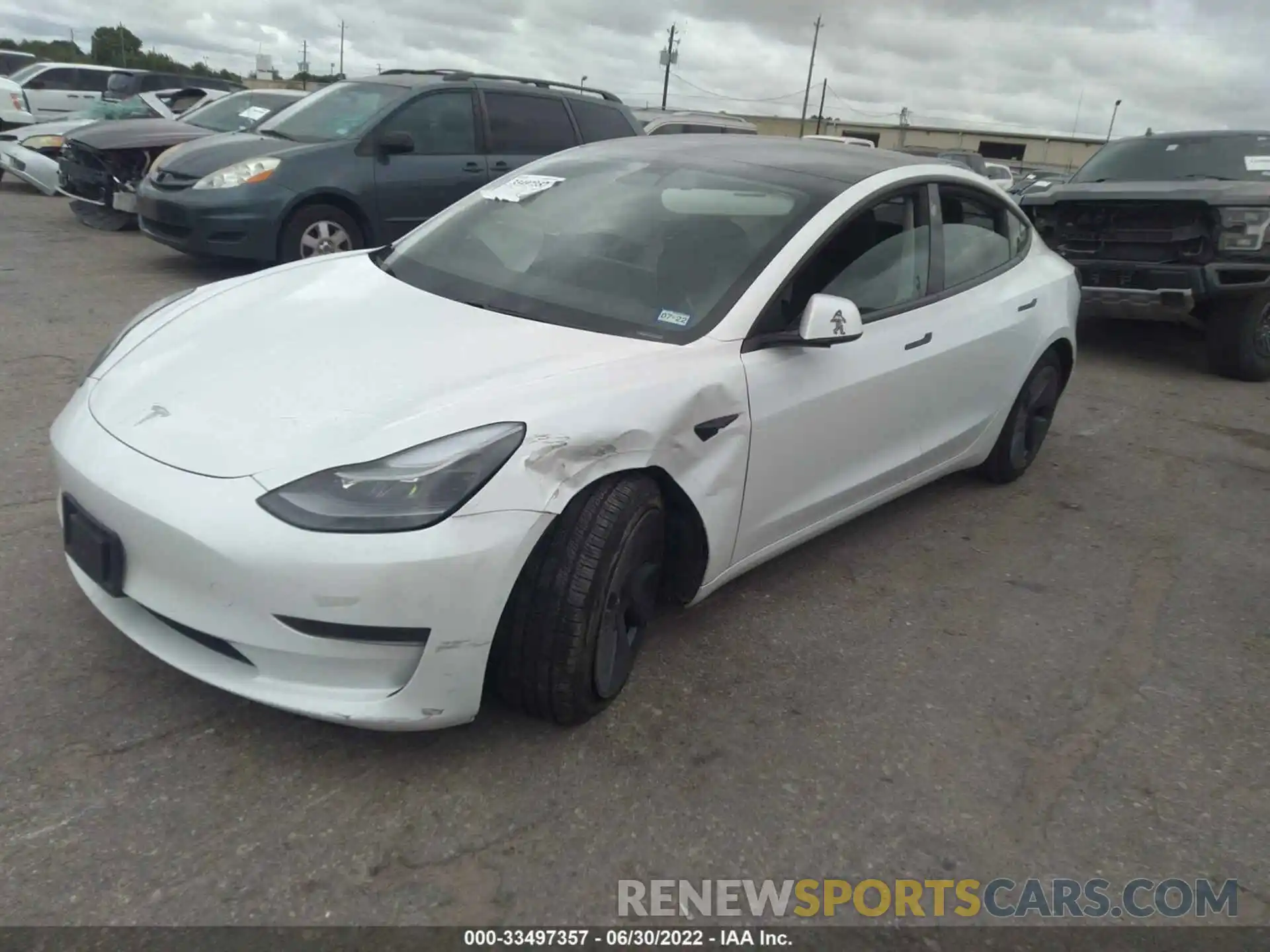 2 Photograph of a damaged car 5YJ3E1EA7MF017195 TESLA MODEL 3 2021