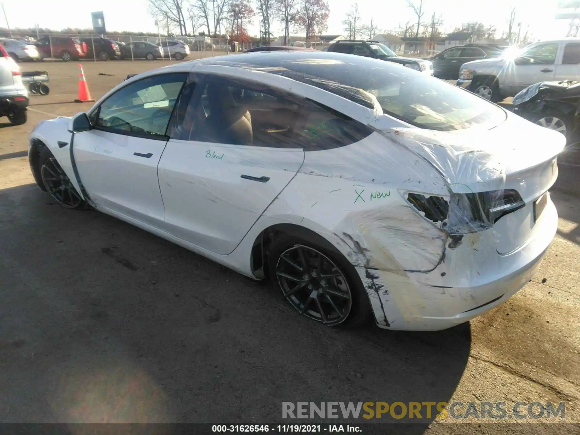 3 Photograph of a damaged car 5YJ3E1EA7MF017276 TESLA MODEL 3 2021