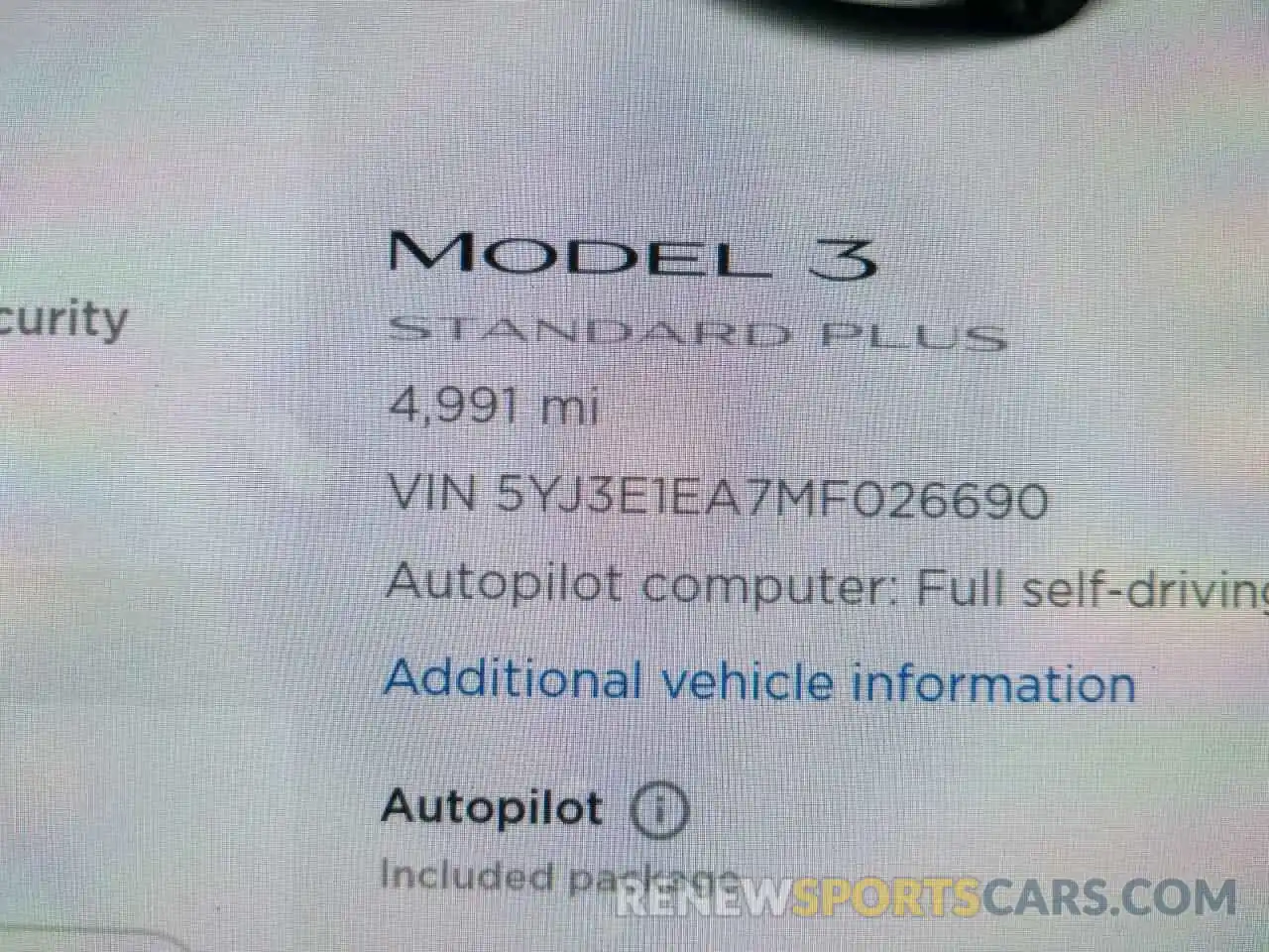 8 Фотография поврежденного автомобиля 5YJ3E1EA7MF026690 TESLA MODEL 3 2021