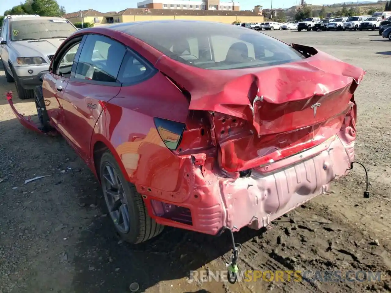 3 Photograph of a damaged car 5YJ3E1EA7MF027256 TESLA MODEL 3 2021