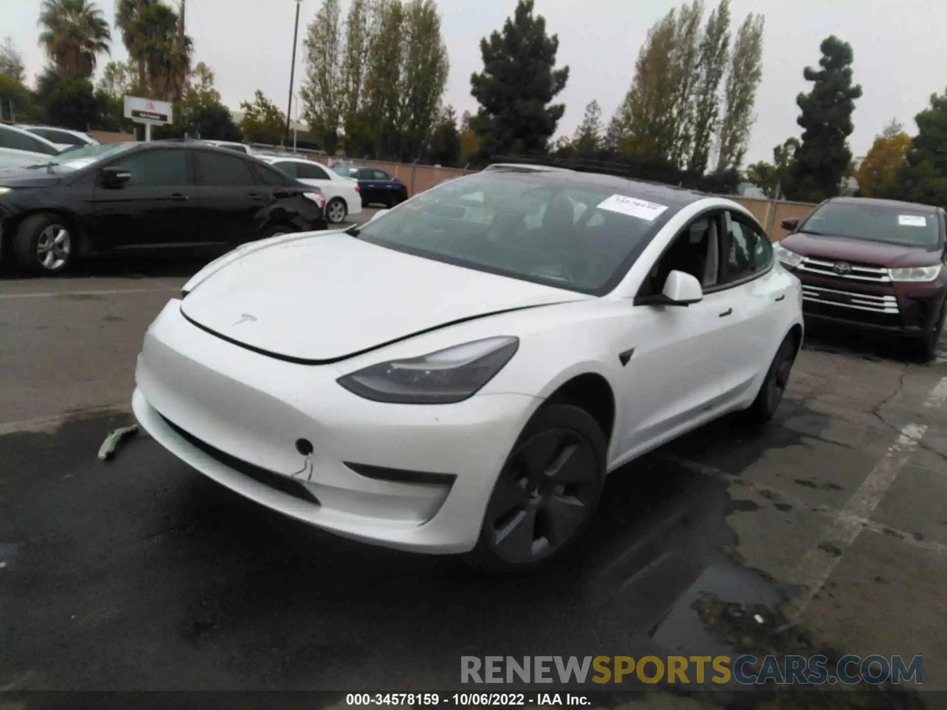 2 Photograph of a damaged car 5YJ3E1EA7MF051122 TESLA MODEL 3 2021