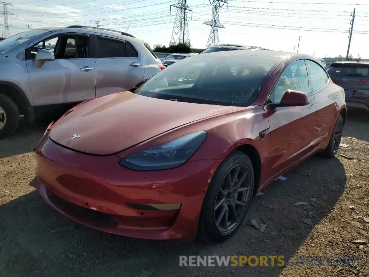 2 Photograph of a damaged car 5YJ3E1EA7MF059107 TESLA MODEL 3 2021