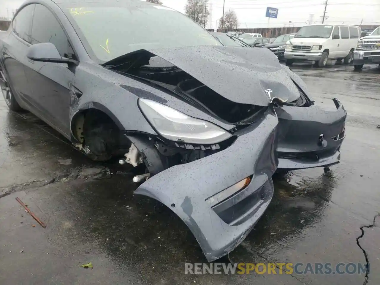 9 Photograph of a damaged car 5YJ3E1EA7MF077347 TESLA MODEL 3 2021