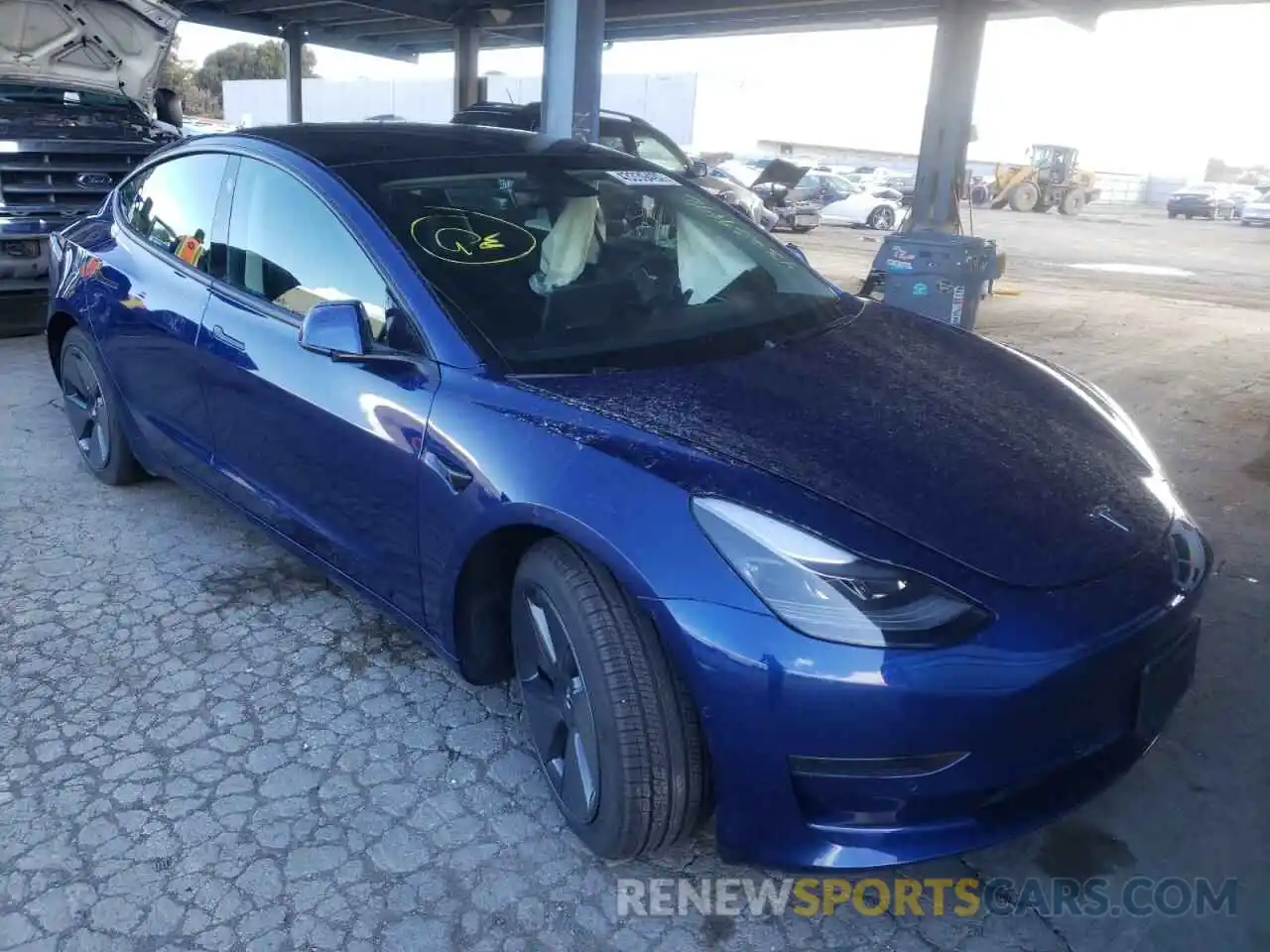 1 Photograph of a damaged car 5YJ3E1EA7MF079132 TESLA MODEL 3 2021