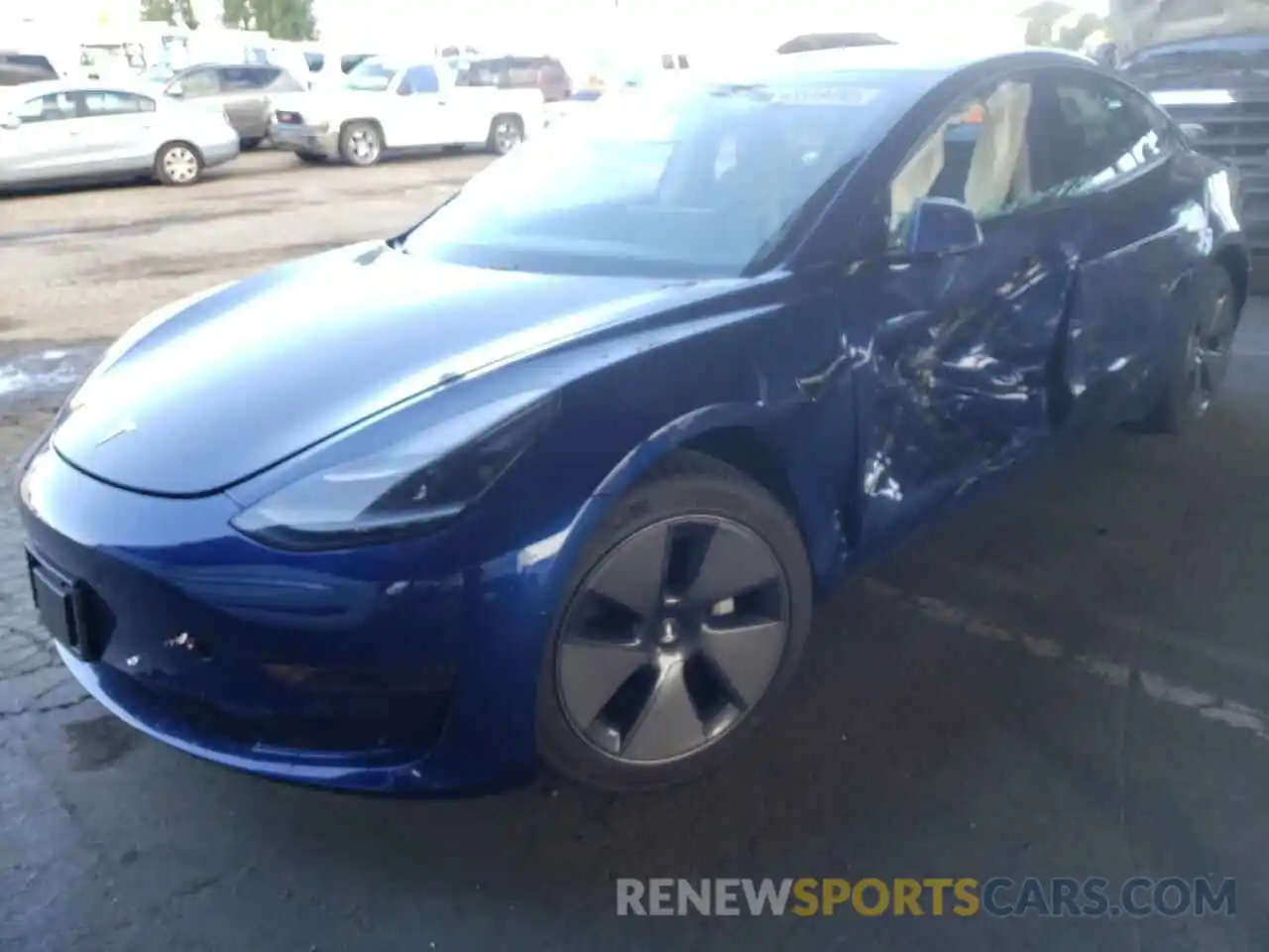 2 Photograph of a damaged car 5YJ3E1EA7MF079132 TESLA MODEL 3 2021