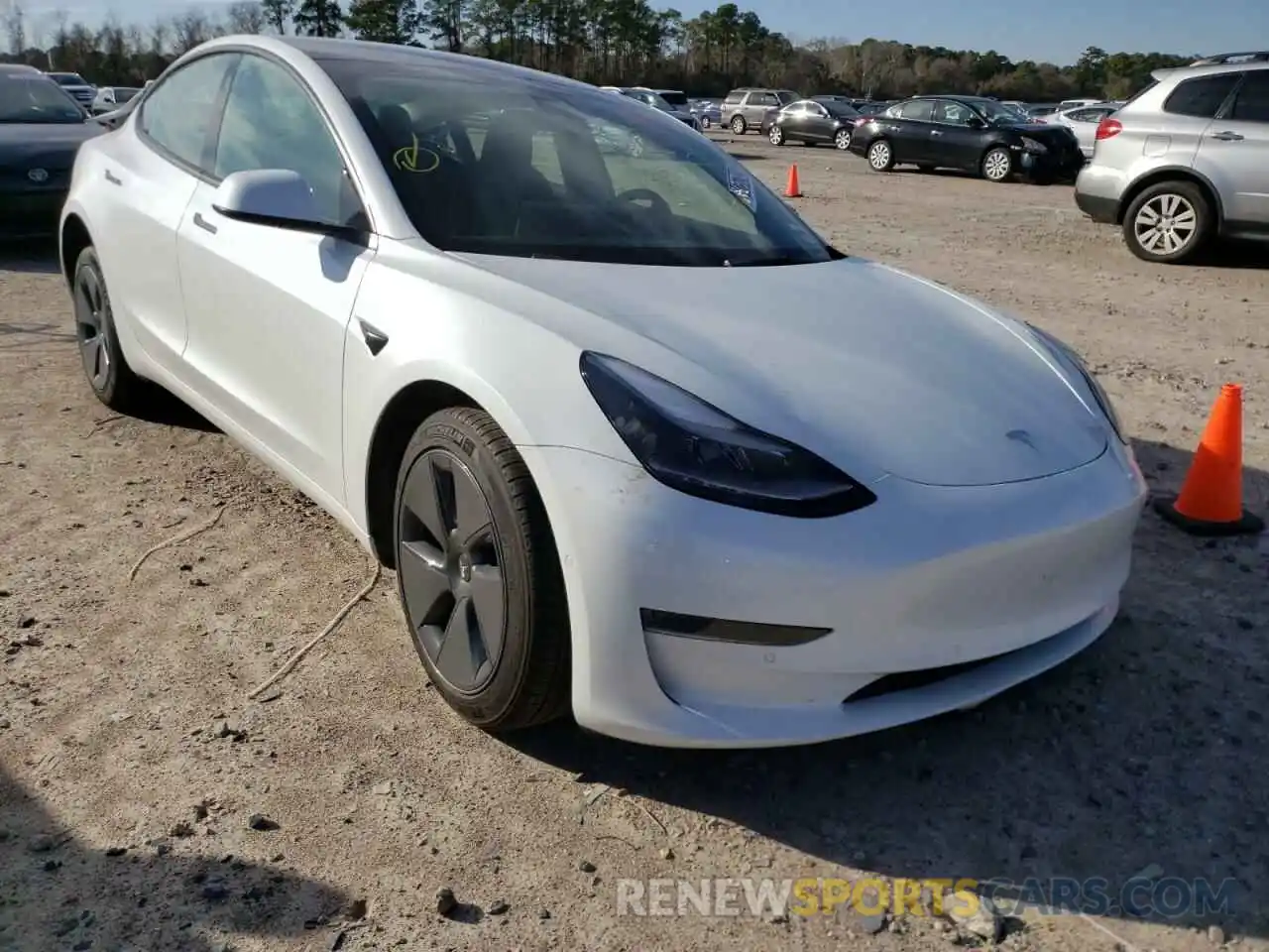 1 Photograph of a damaged car 5YJ3E1EA7MF087506 TESLA MODEL 3 2021