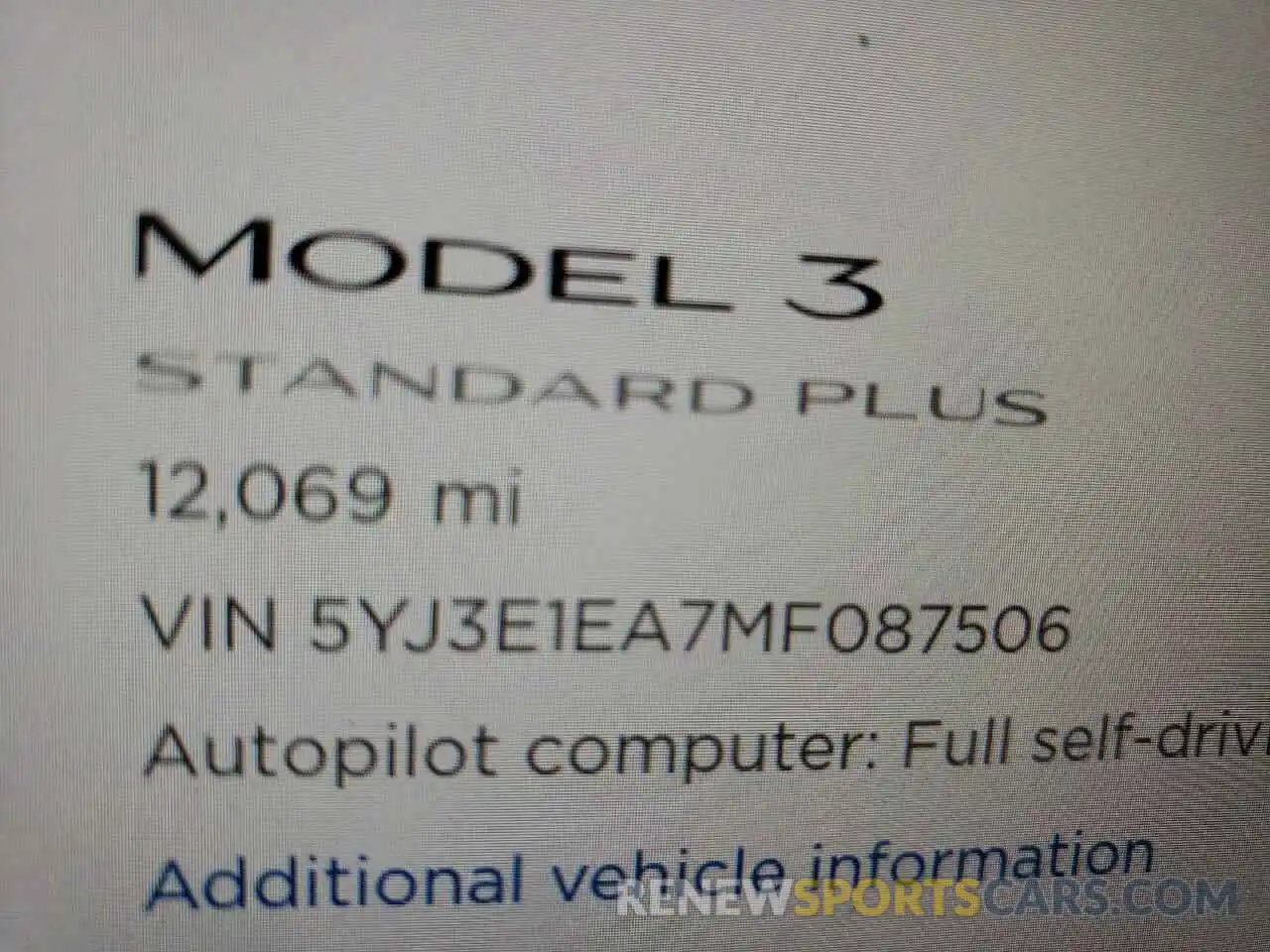 8 Фотография поврежденного автомобиля 5YJ3E1EA7MF087506 TESLA MODEL 3 2021