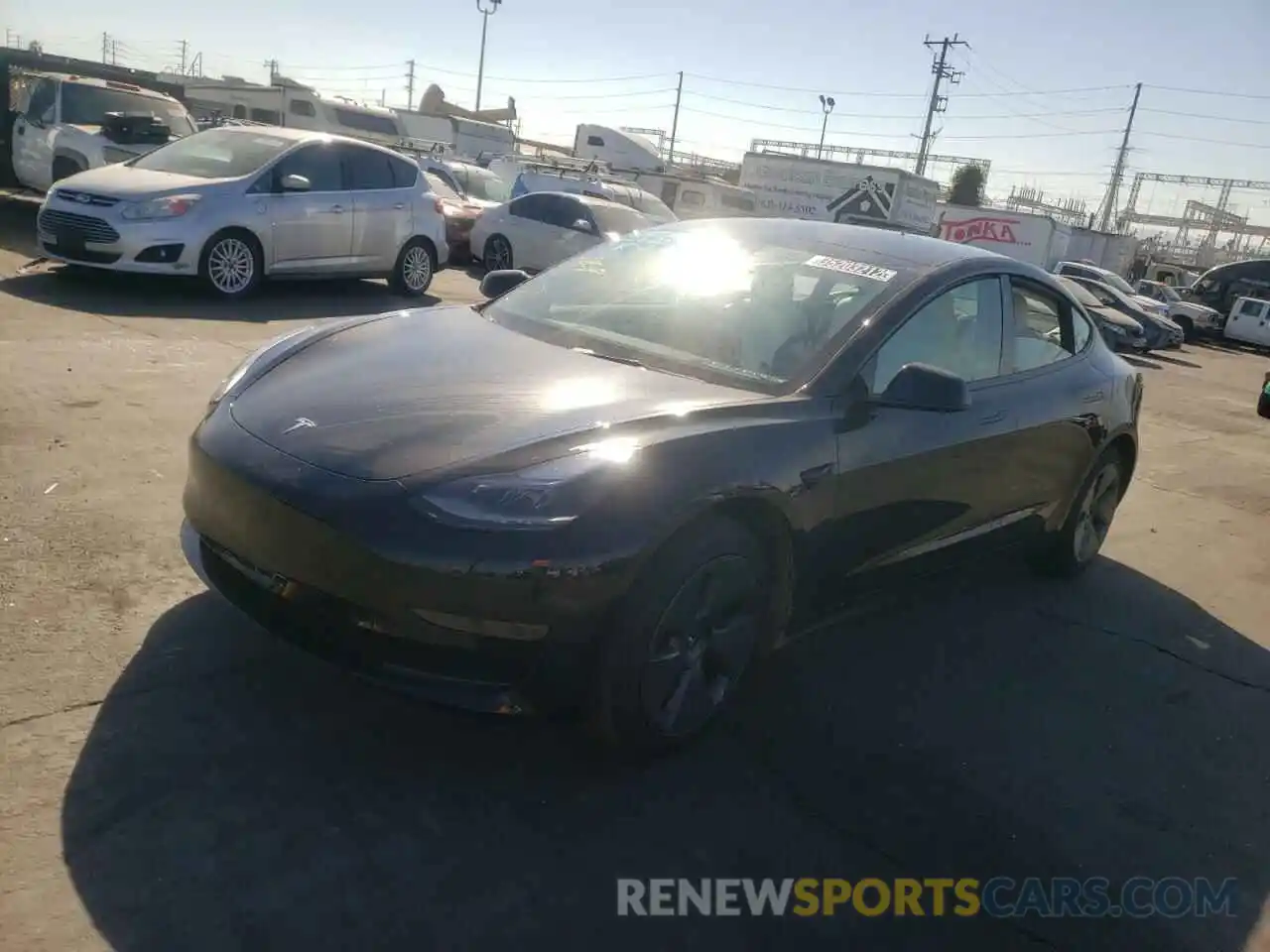 2 Photograph of a damaged car 5YJ3E1EA7MF092608 TESLA MODEL 3 2021